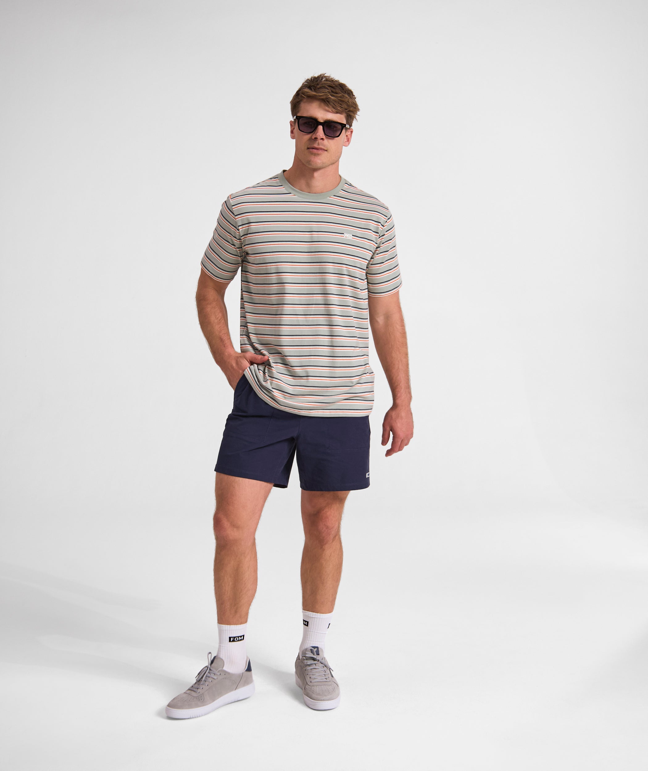 Mens Regular Fit Stripe Tee - x Seafoam Multi