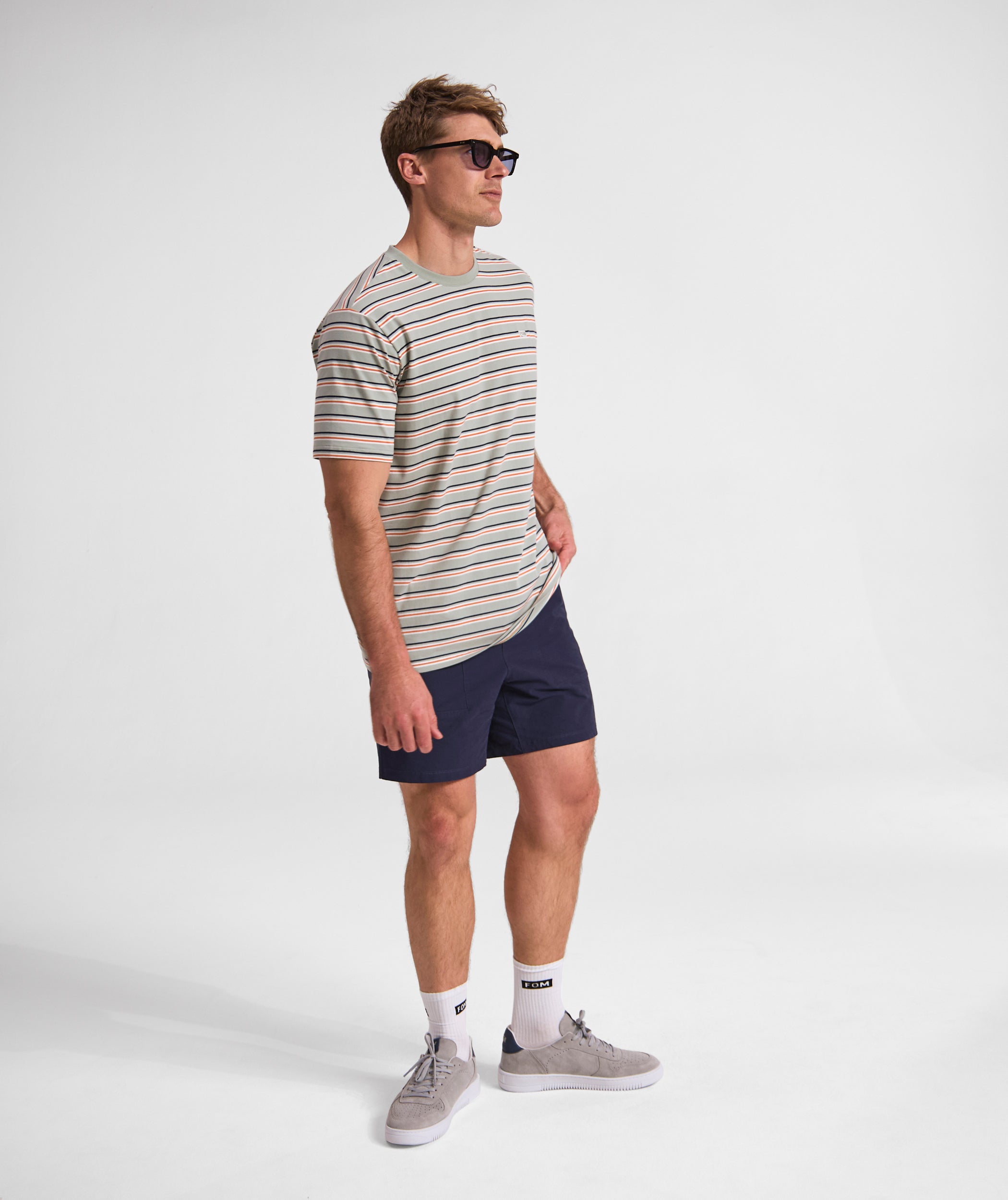 Mens Regular Fit Stripe Tee - x Seafoam Multi