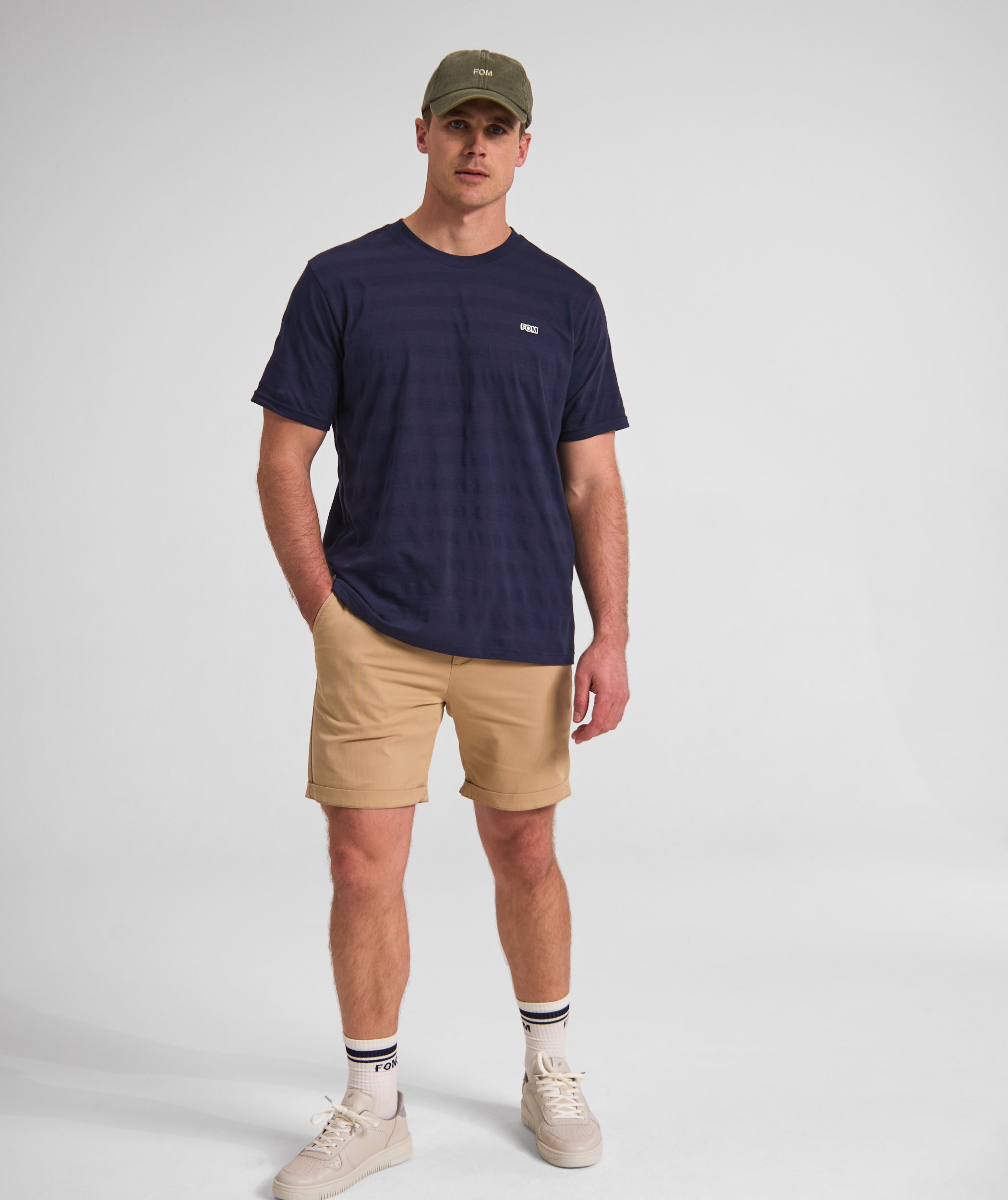 Mens Regular Fit Stripe Tee - Navy