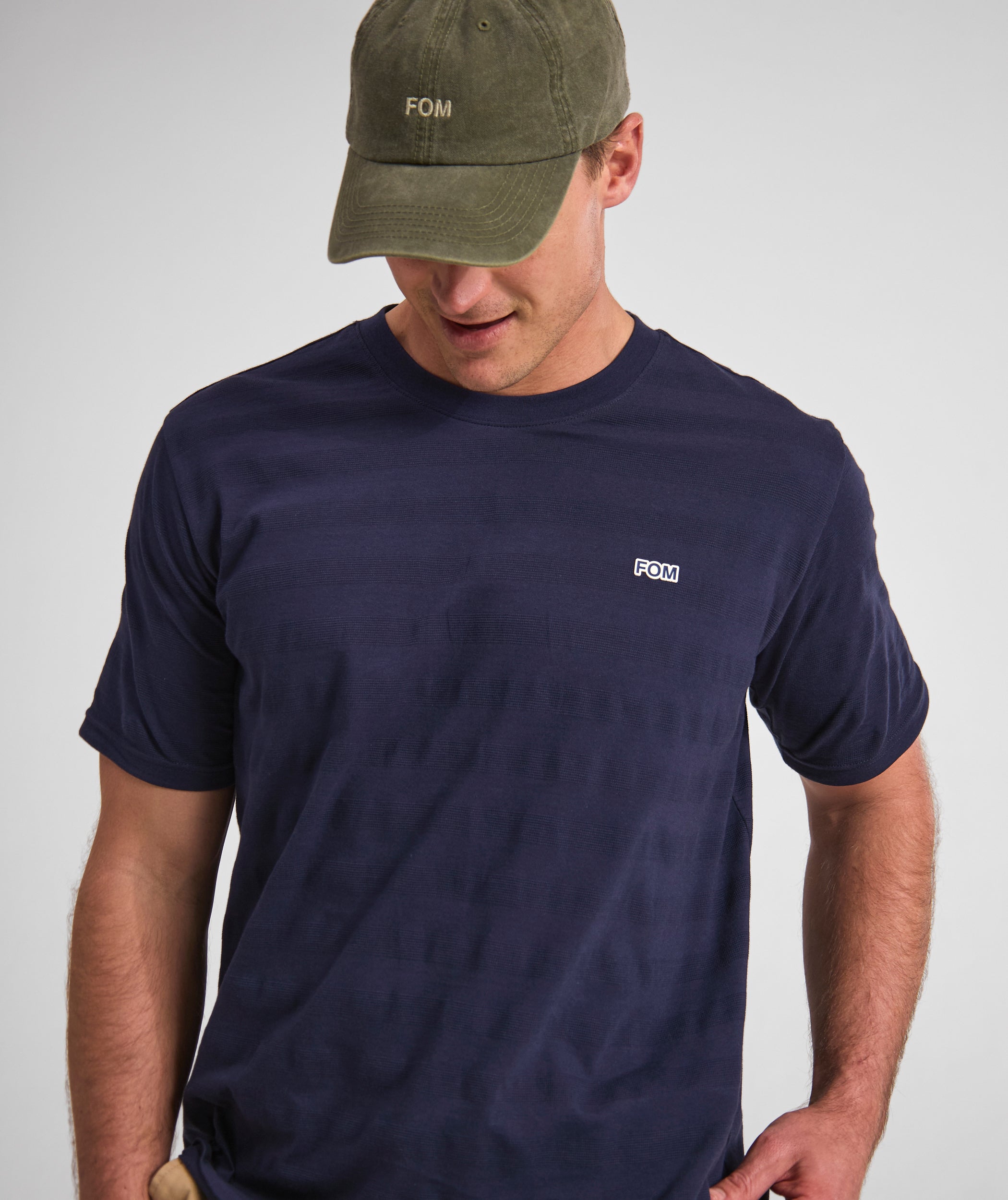 Mens Regular Fit Stripe Tee - Navy