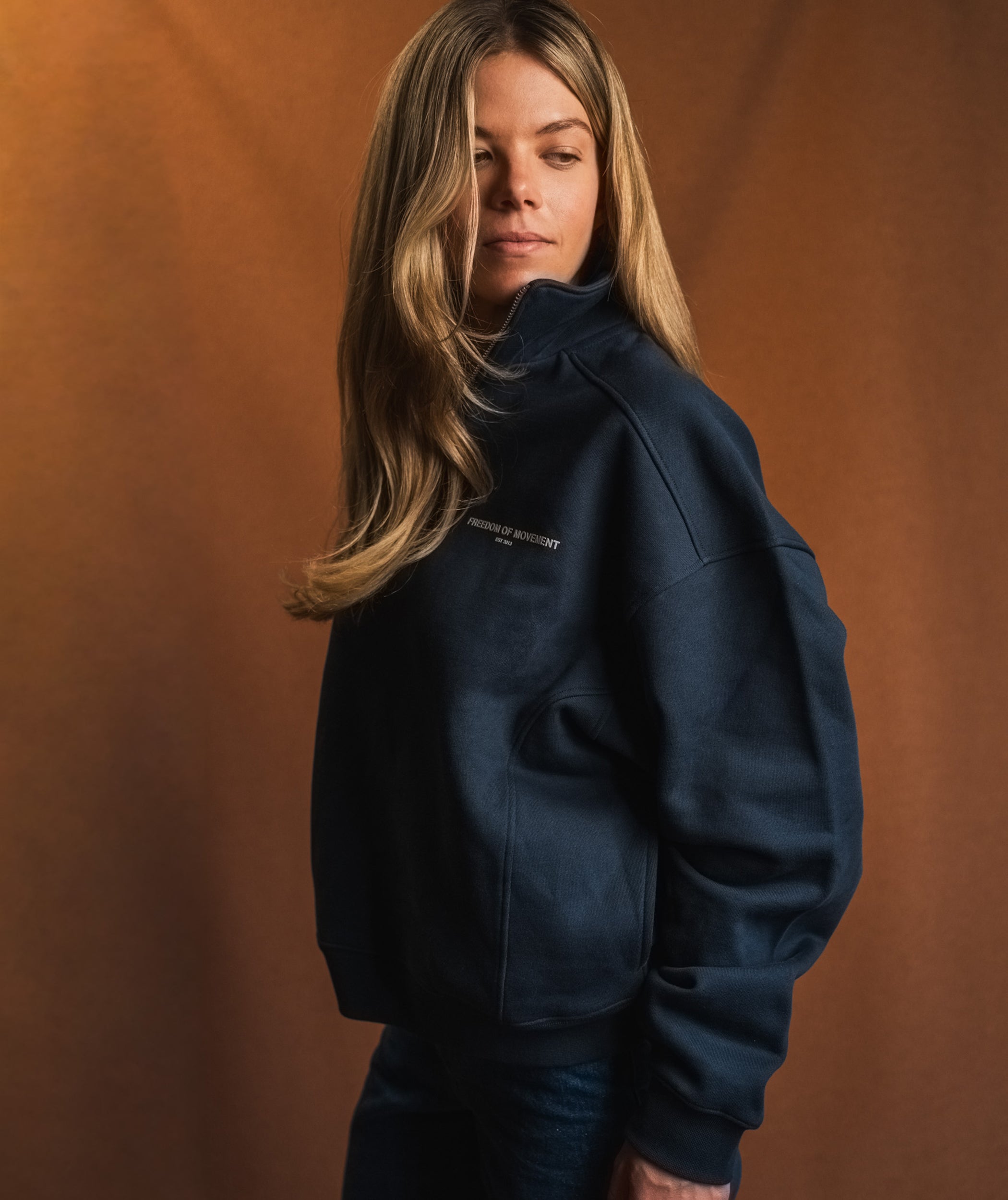 Ladies 1/4 Zip Sweat - Navy