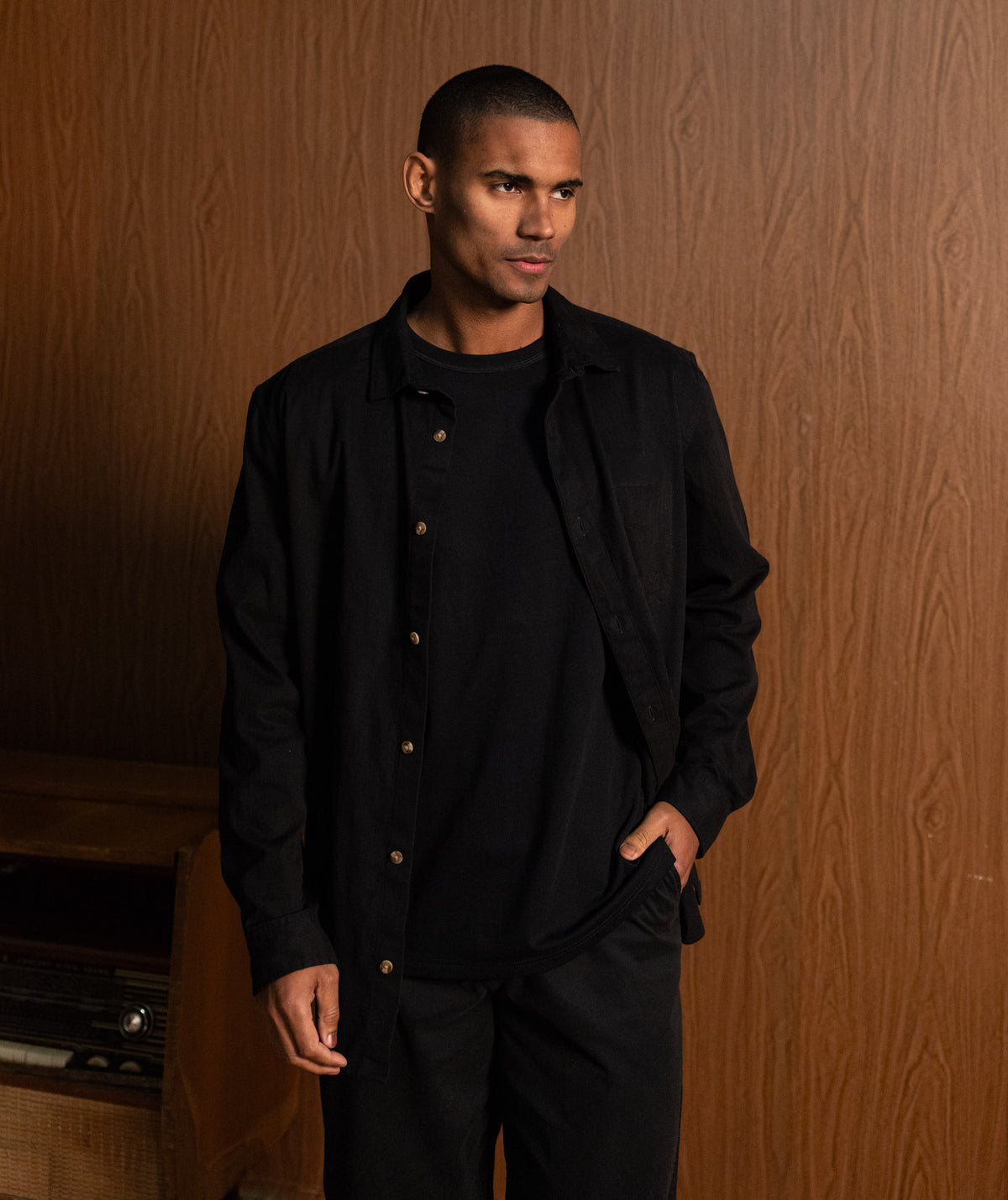 FOM x Kolisi Baby Cord Shirt - Black