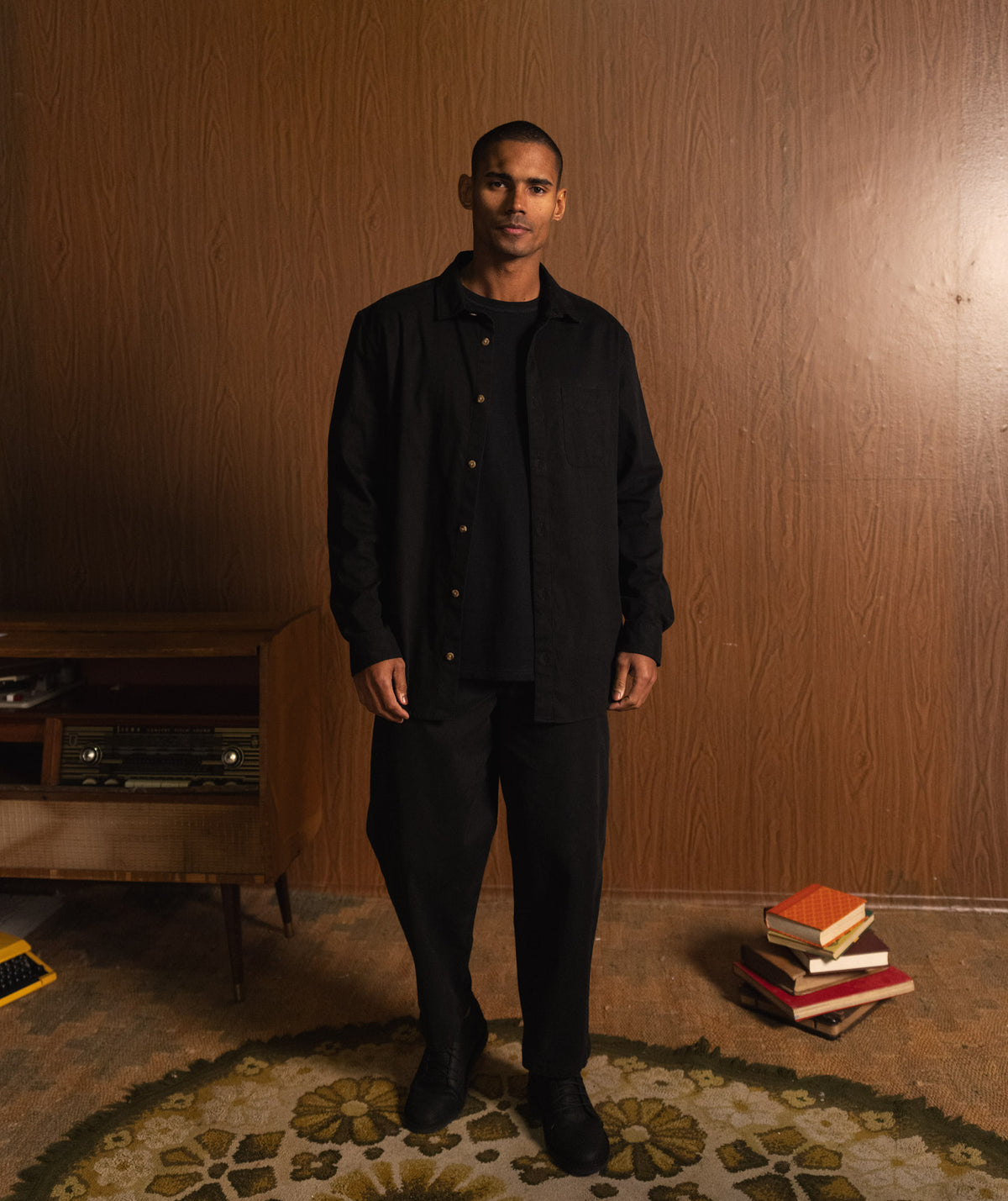 FOM x Kolisi Baby Cord Shirt - Black
