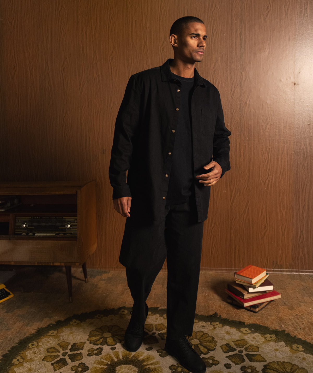 FOM x Kolisi Baby Cord Shirt - Black