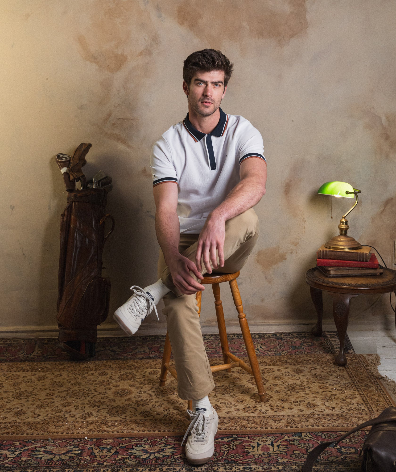 Mens Cotton Twill Chino Pants - Coffee