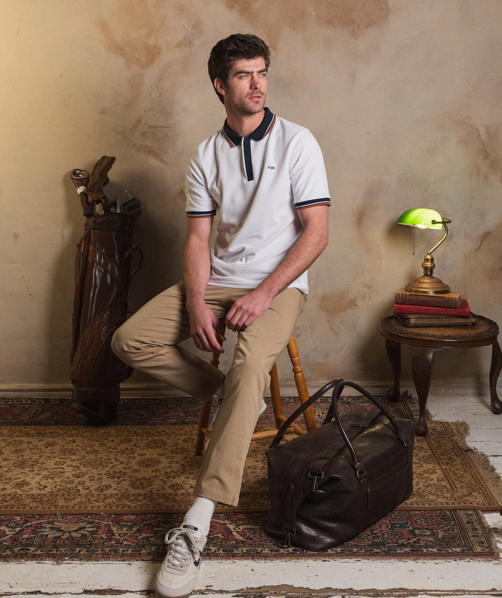 Mens Cotton Twill Chino Pants - Coffee