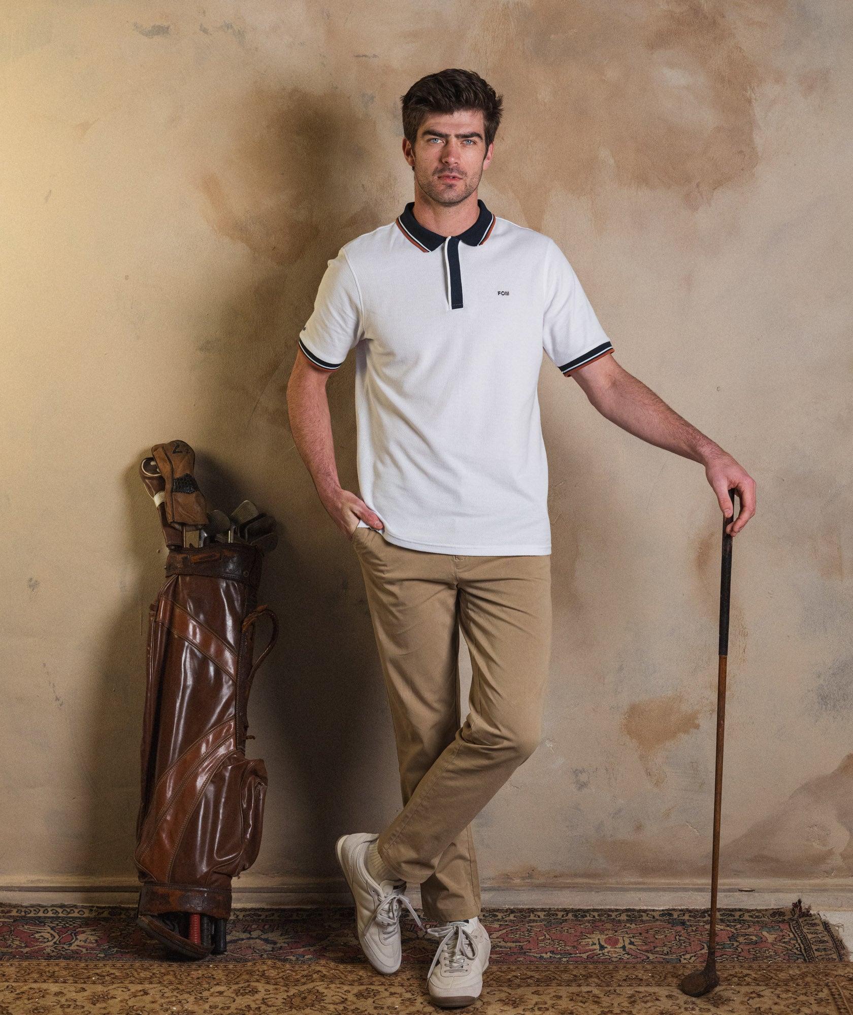 Mens Cotton Twill Chino Pants - Coffee