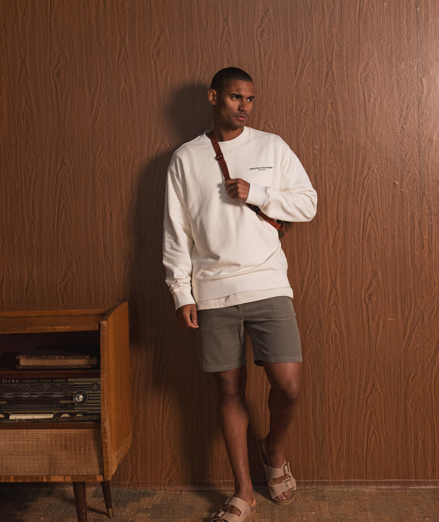 Mens Relaxed Crew Neck Sweat - Ivory