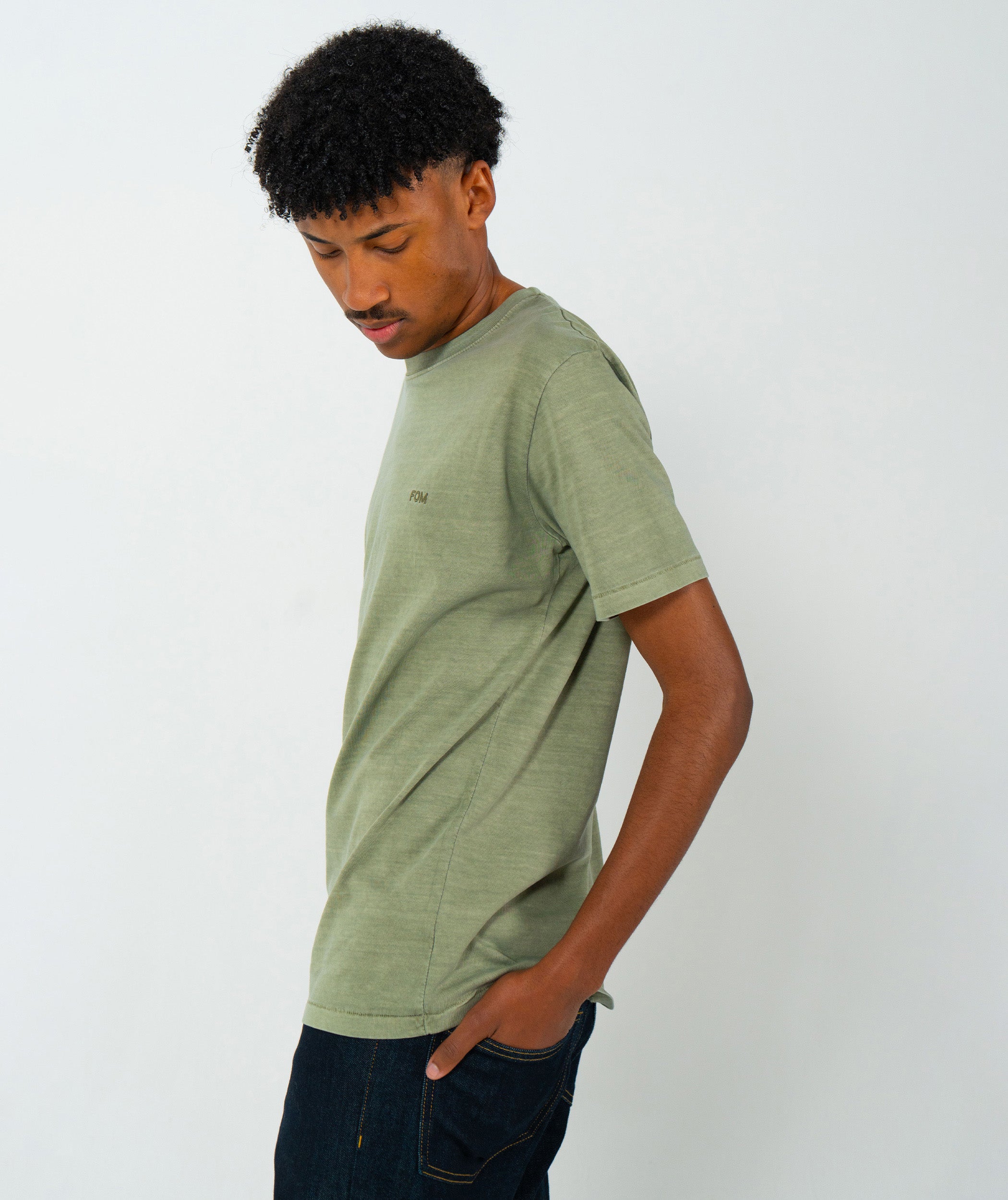 Mens Vintage Washed Tee - Sage