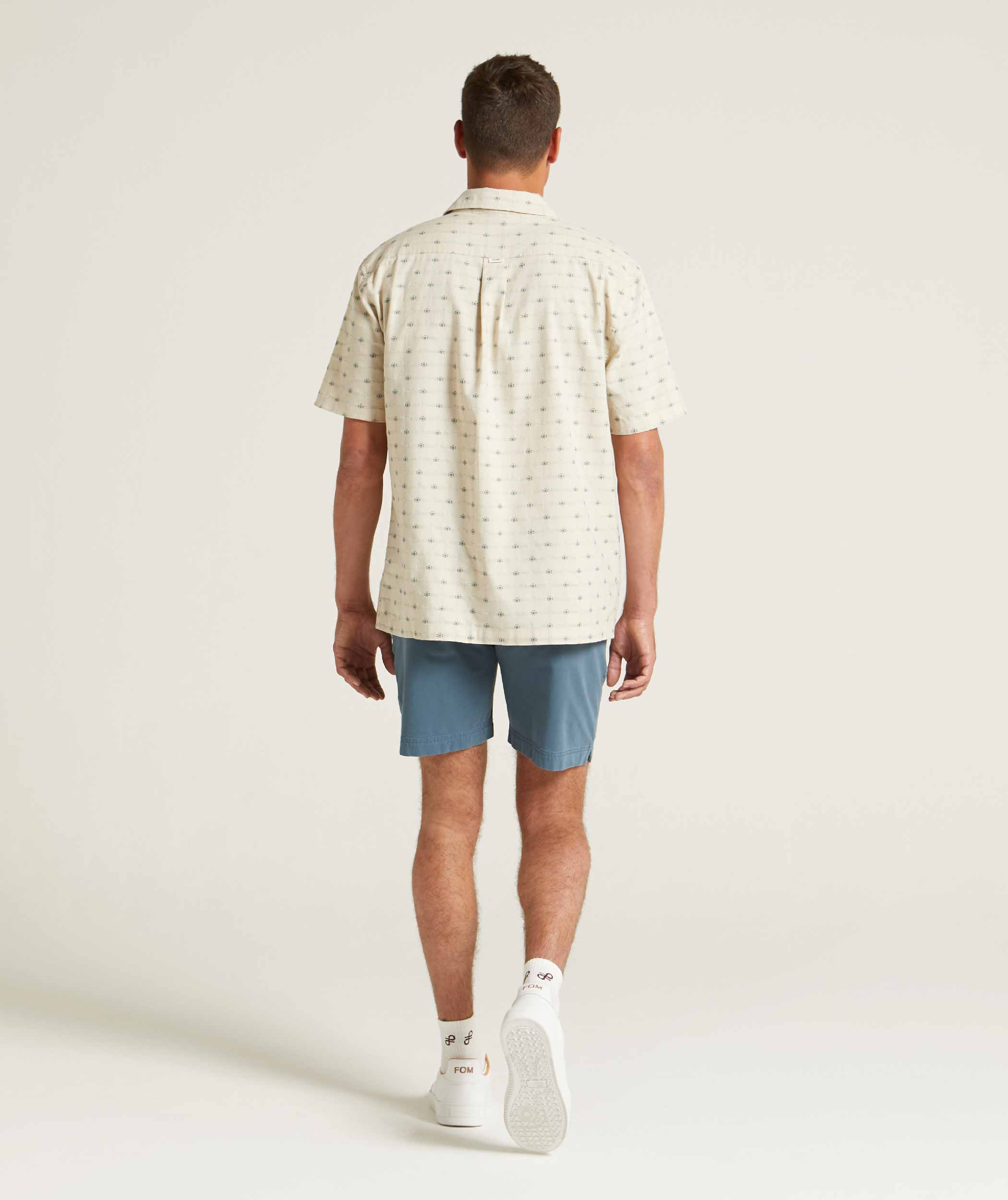 Mens Cotton Camp Collar Shirt - Moth