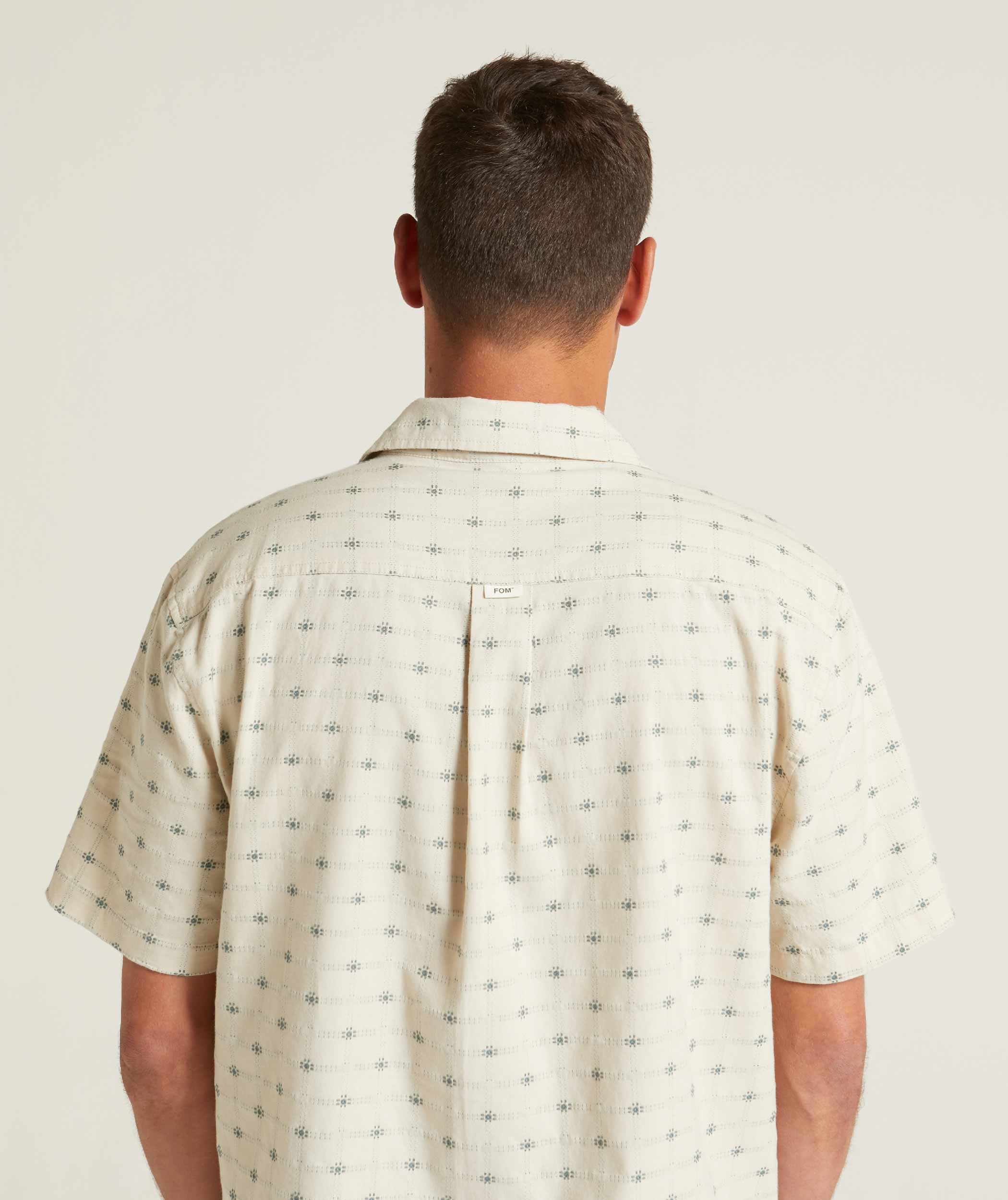 Mens Cotton Camp Collar Shirt - Moth
