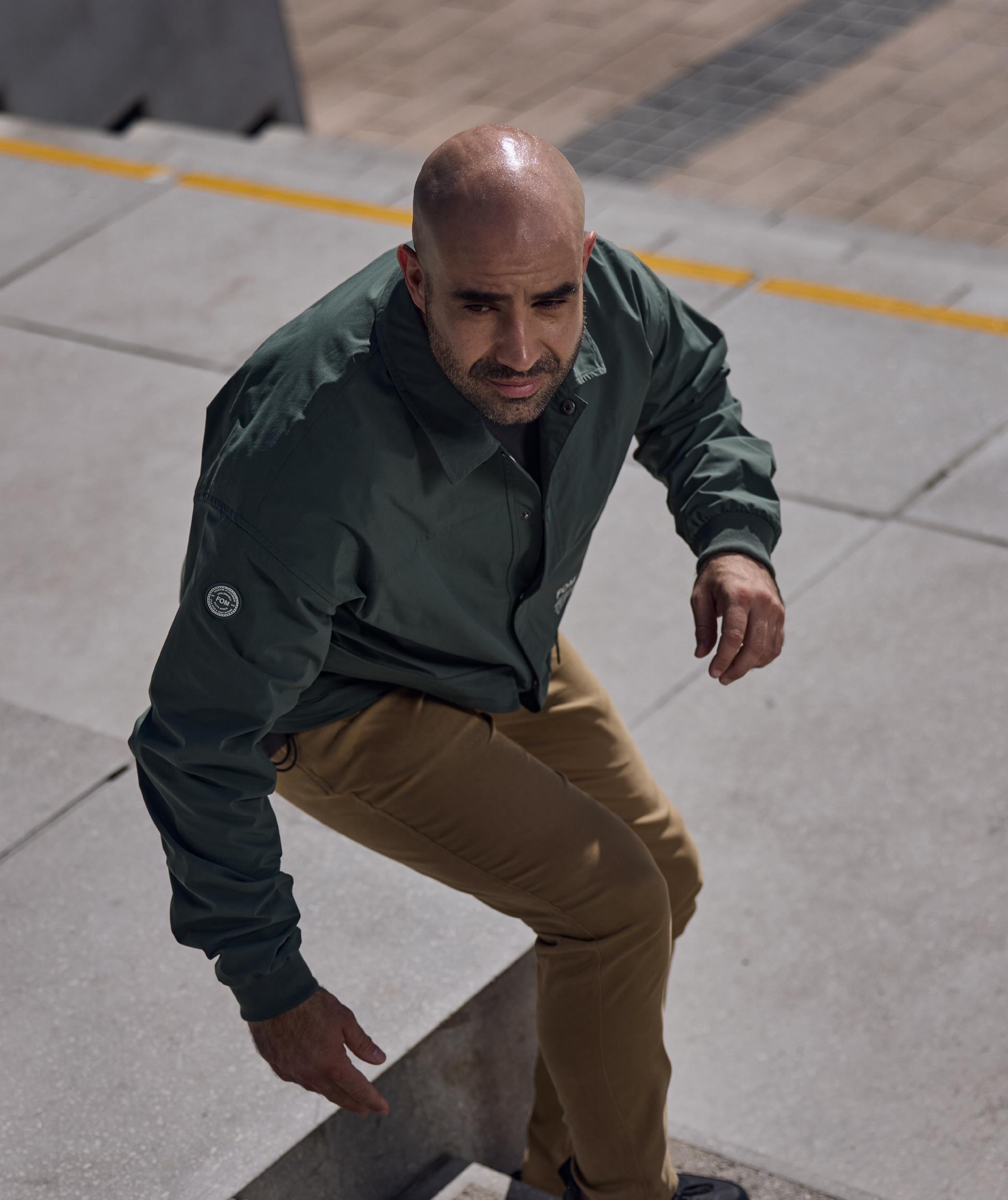 Mens Button Through Jacket - Hunter Green