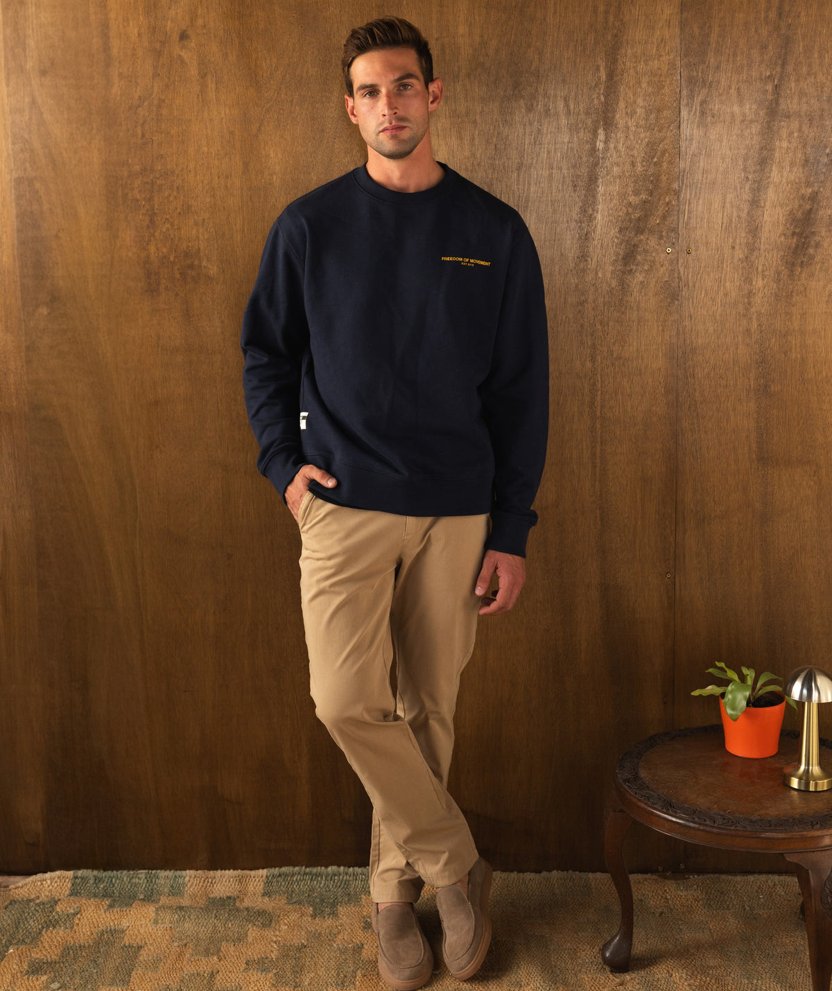 Mens Relaxed Crew Neck Sweat - Navy