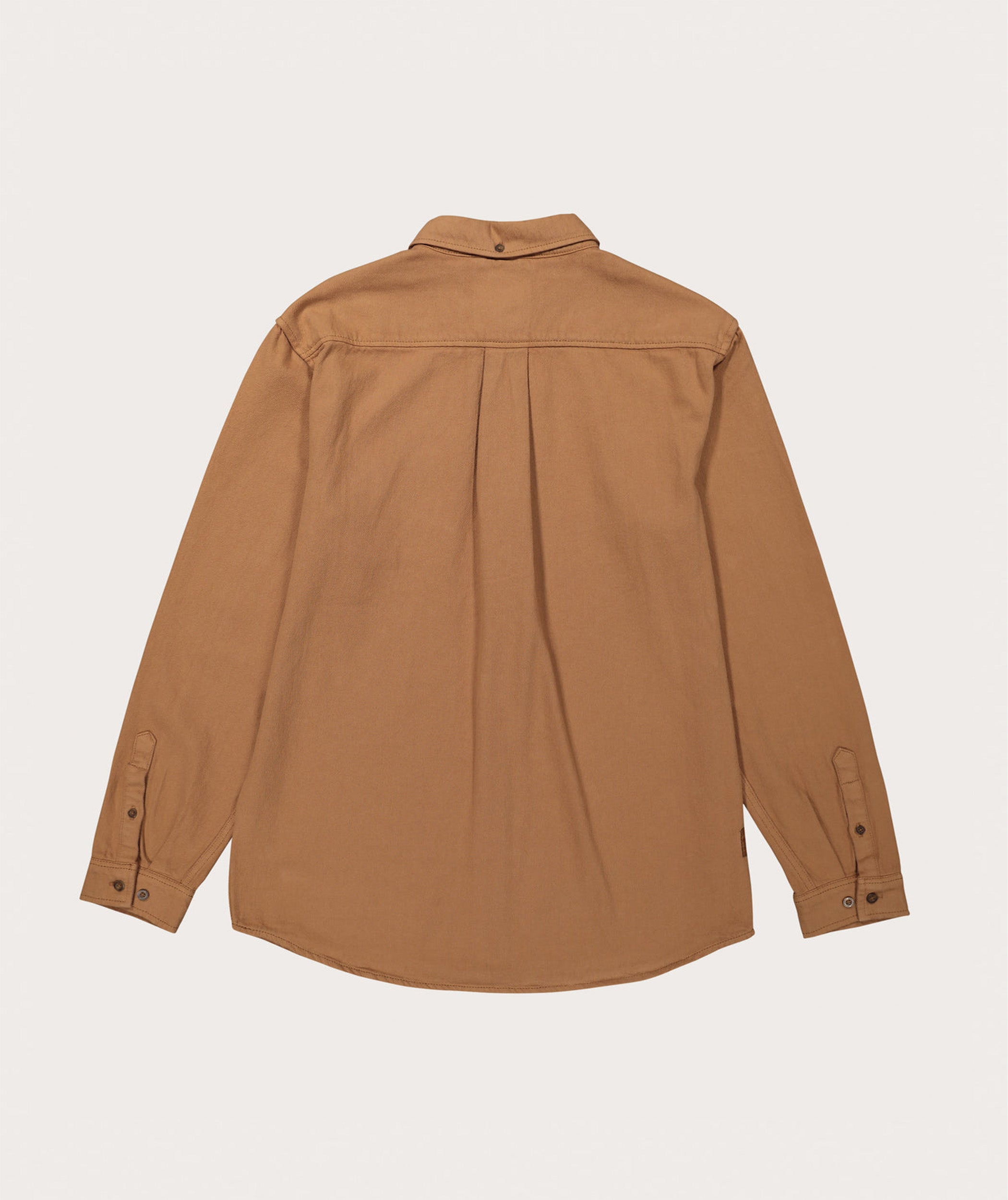 Mens Twill Long Sleeve Shirt - Tobacco Brown