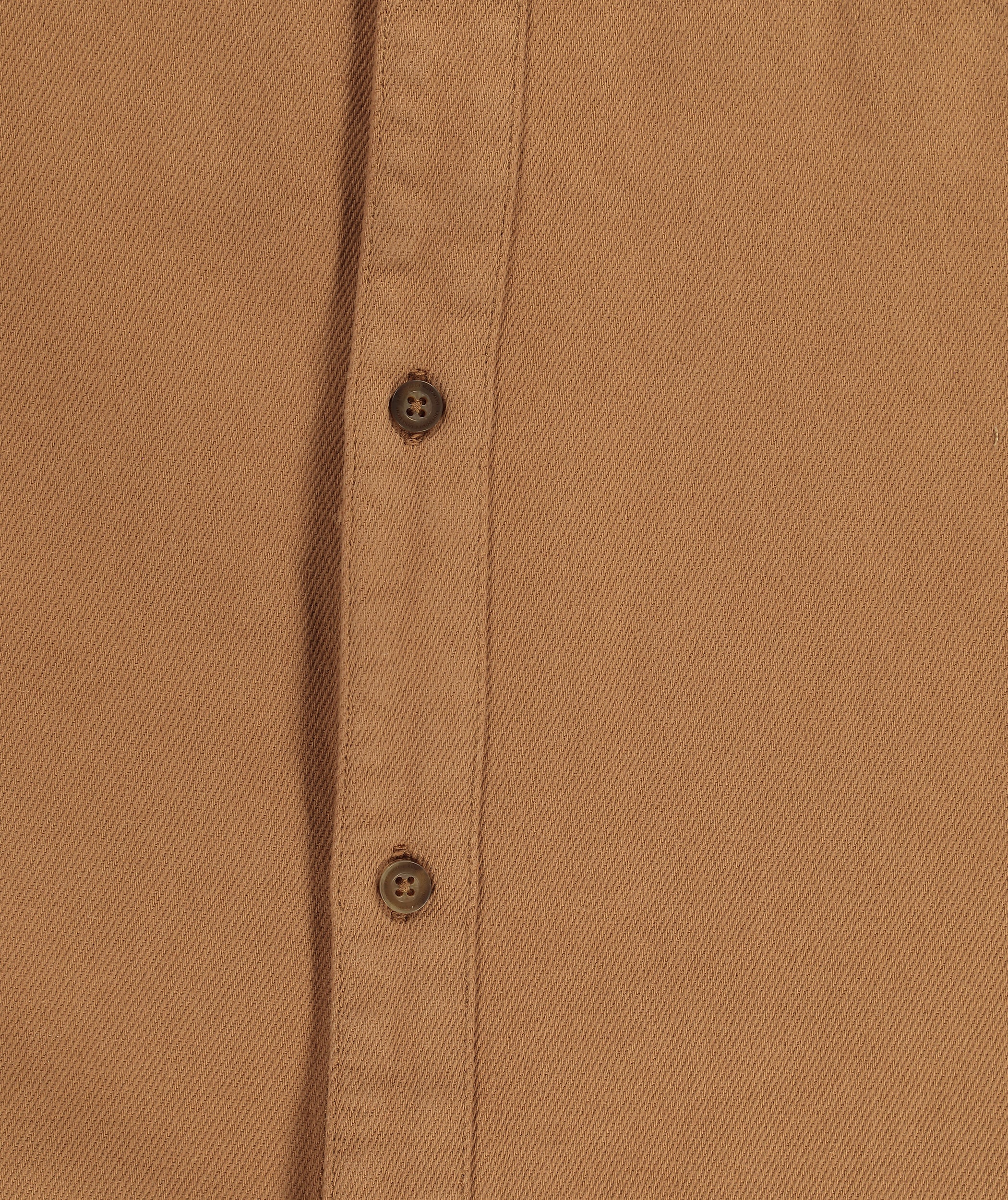 Mens Twill Long Sleeve Shirt - Tobacco Brown
