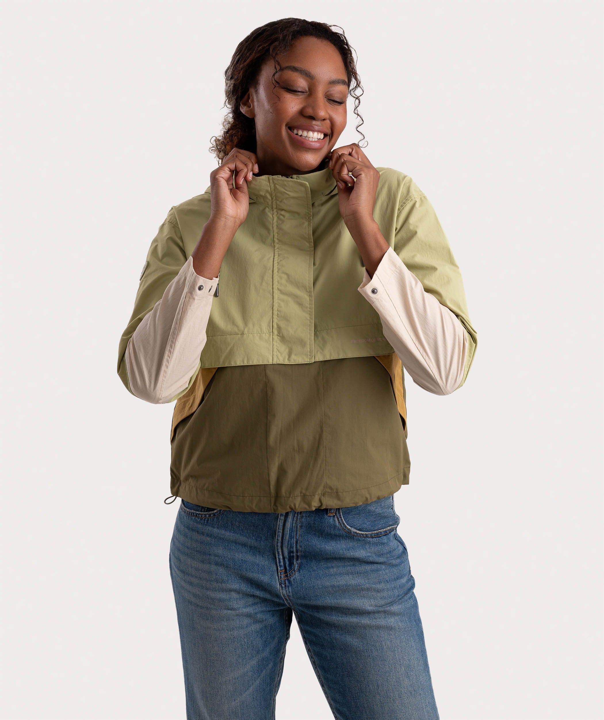 Ladies Anorak - Olive Multicolour