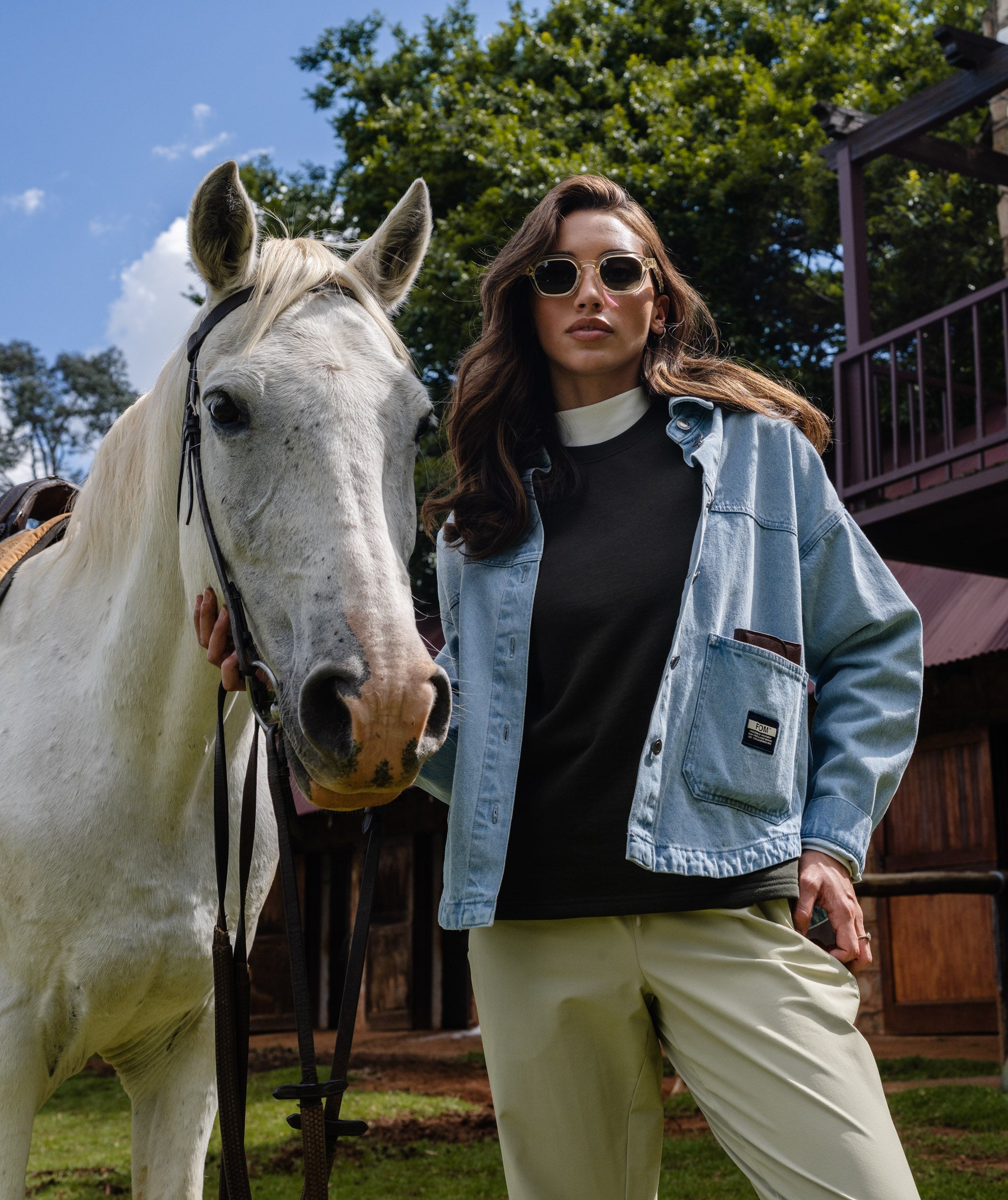 Ladies Denim Shacket - Light Wash