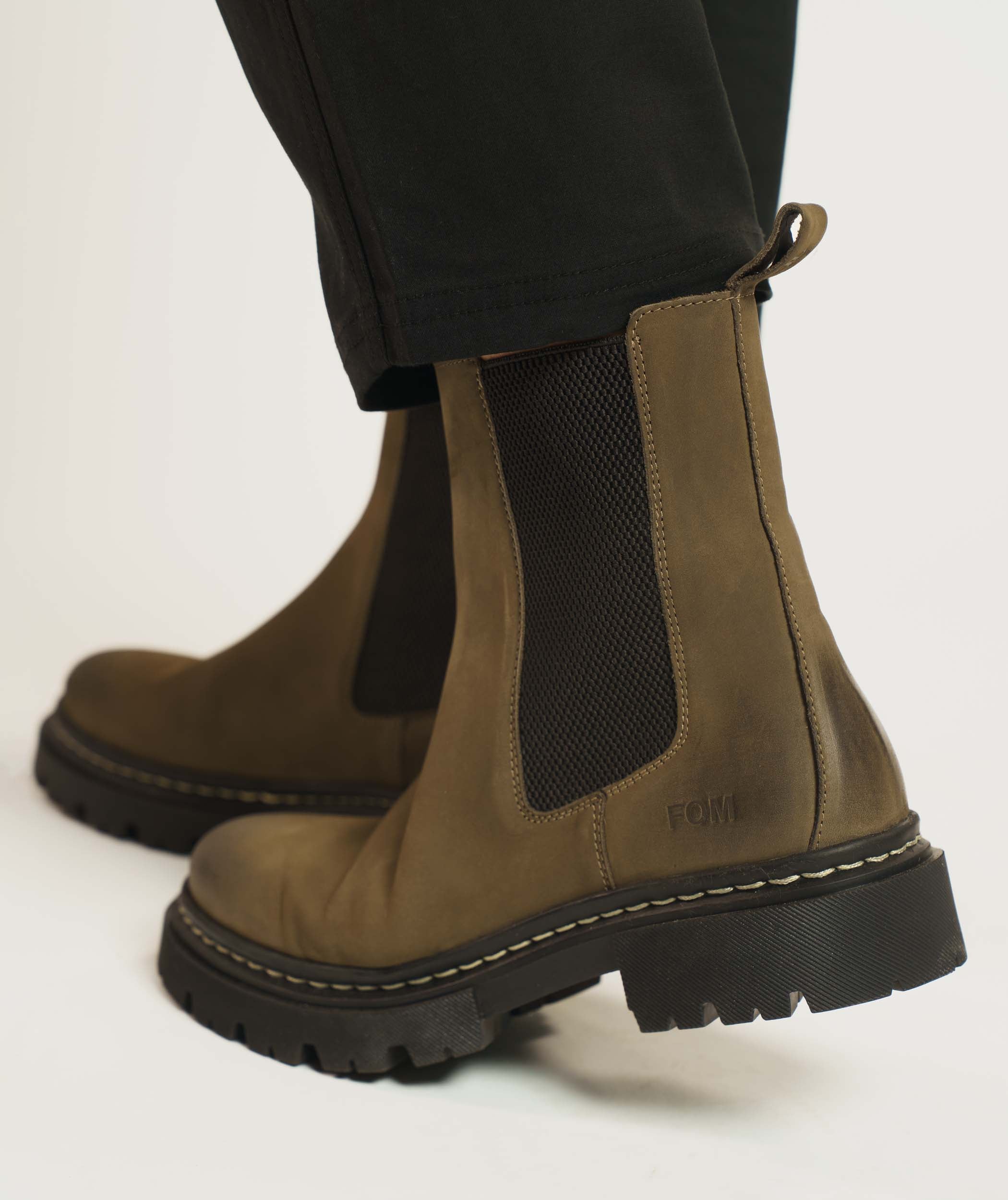 Ladies Leather Chelsea Boot - Taupe