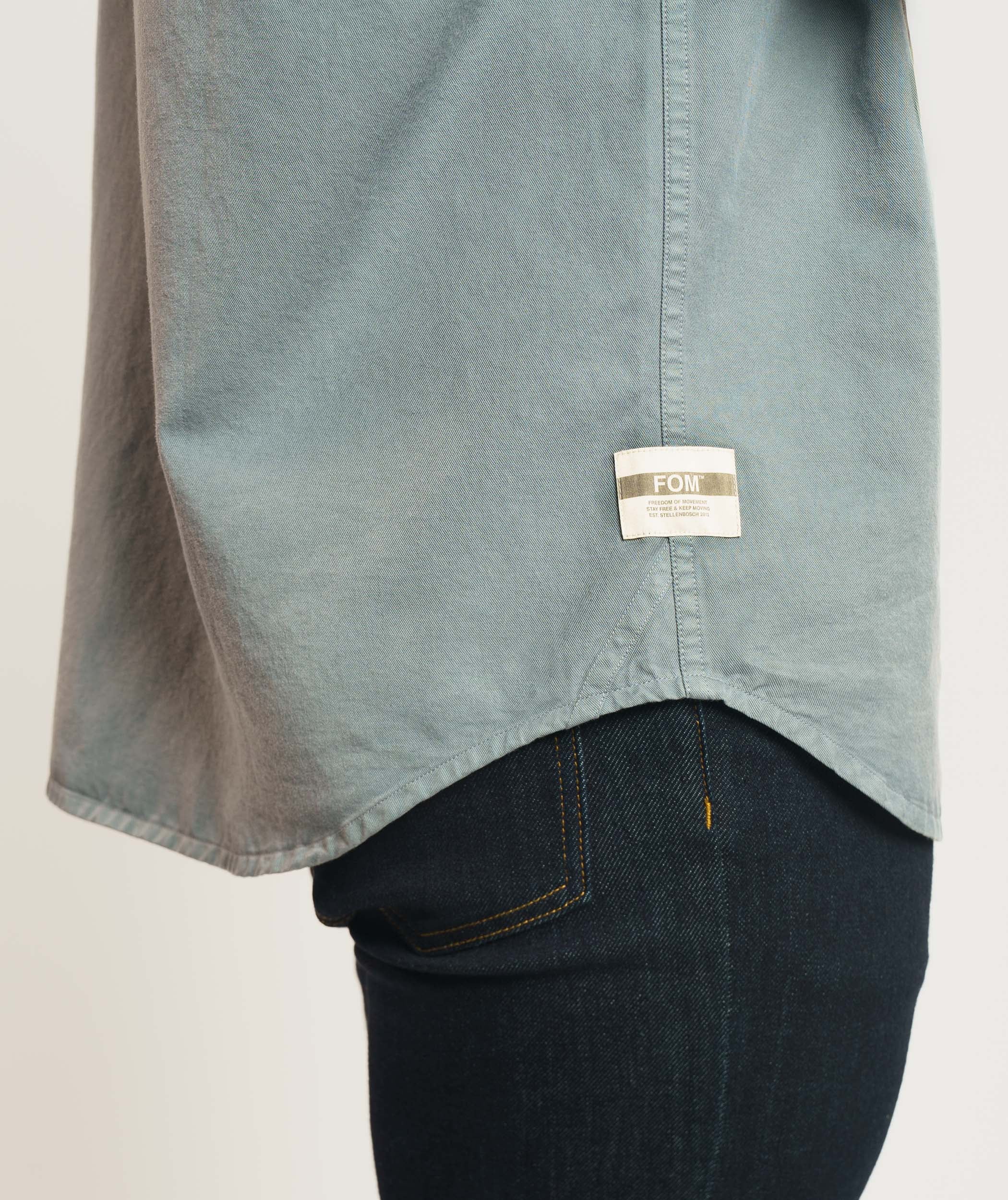 Mens Lyocell Blend Twill Shirt - Dark Shadow