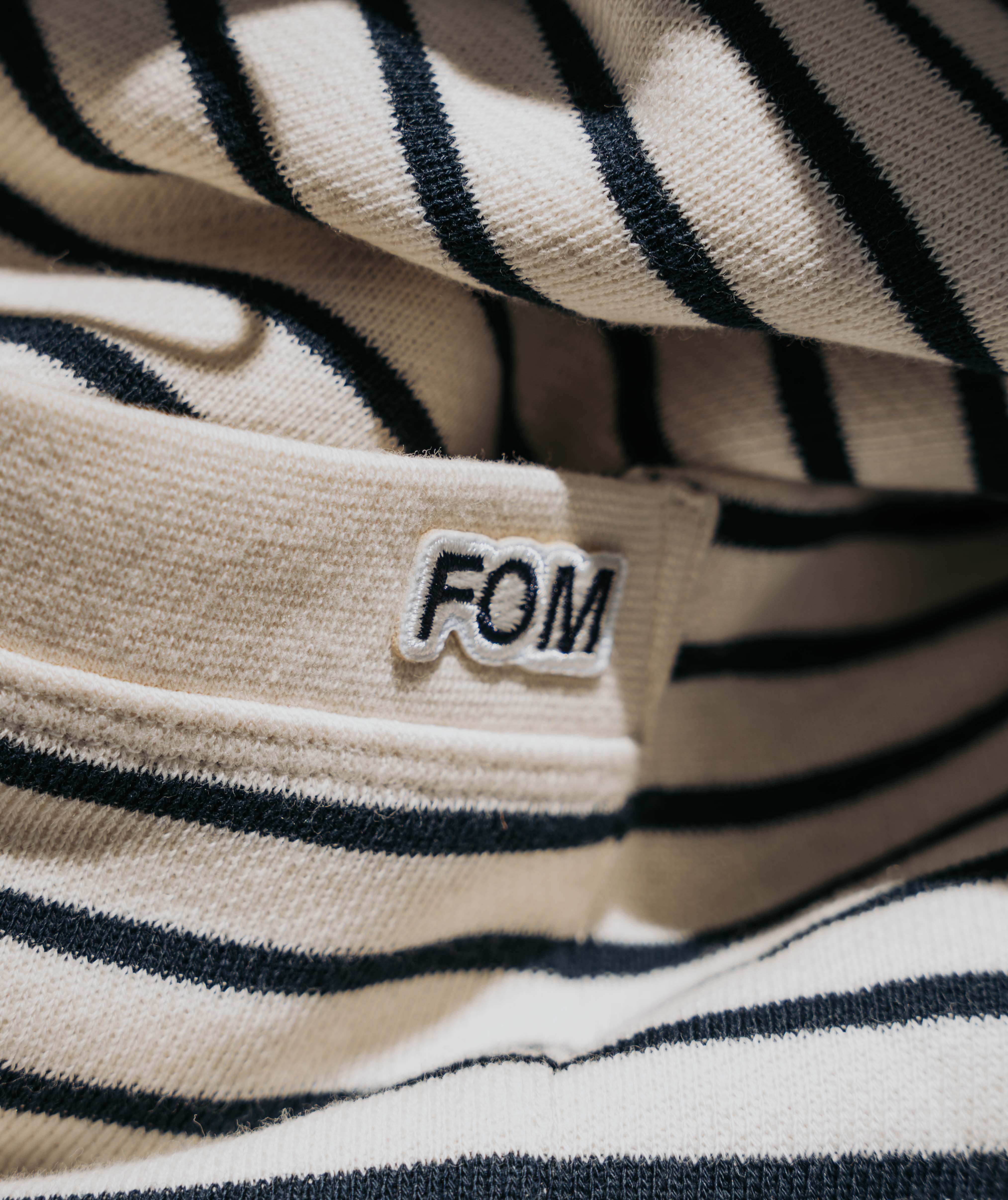 Ladies Pocket Stripe Sweater - Ivory & Navy