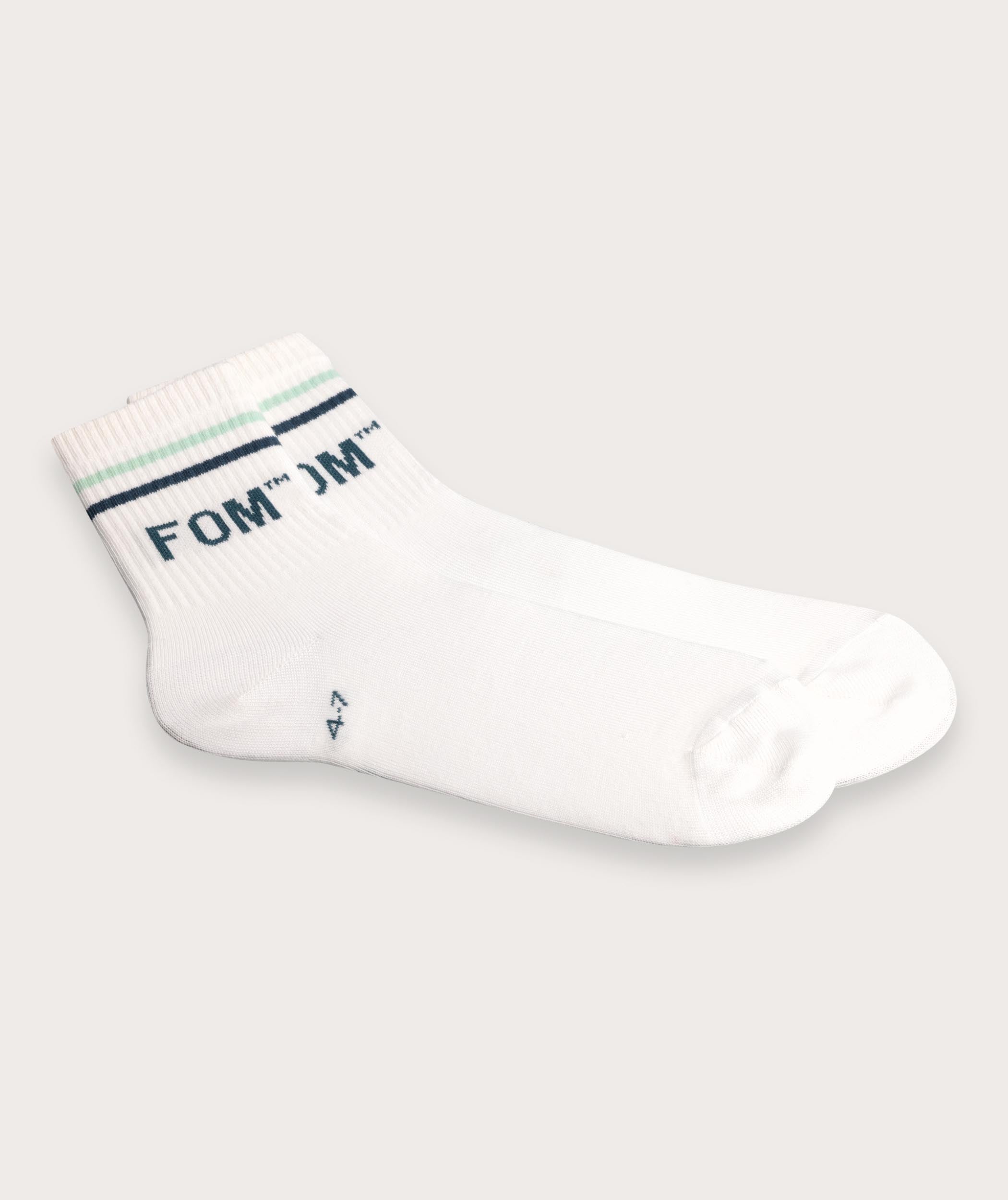 Socks FOM Active - Ivory / Mint & Teal (Size 4-7)