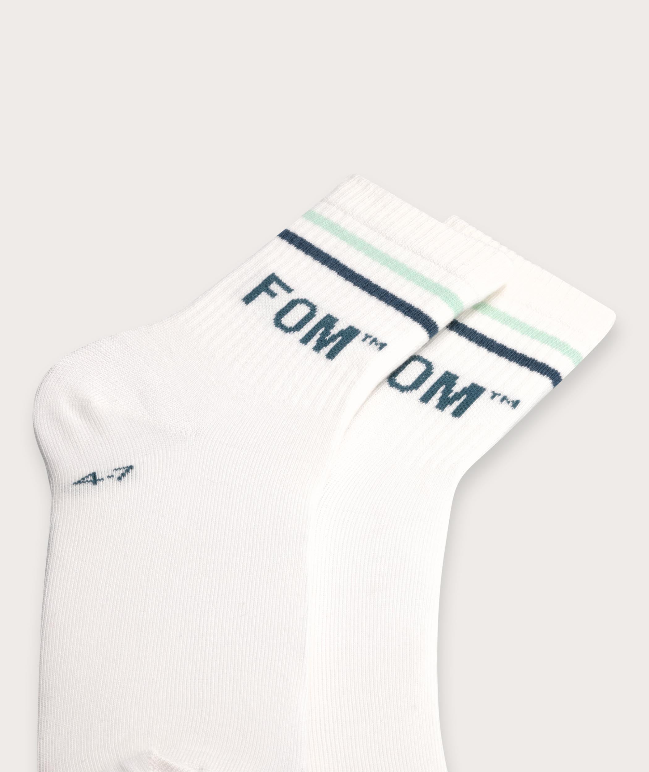 Socks FOM Active - Ivory / Mint & Teal (Size 4-7)