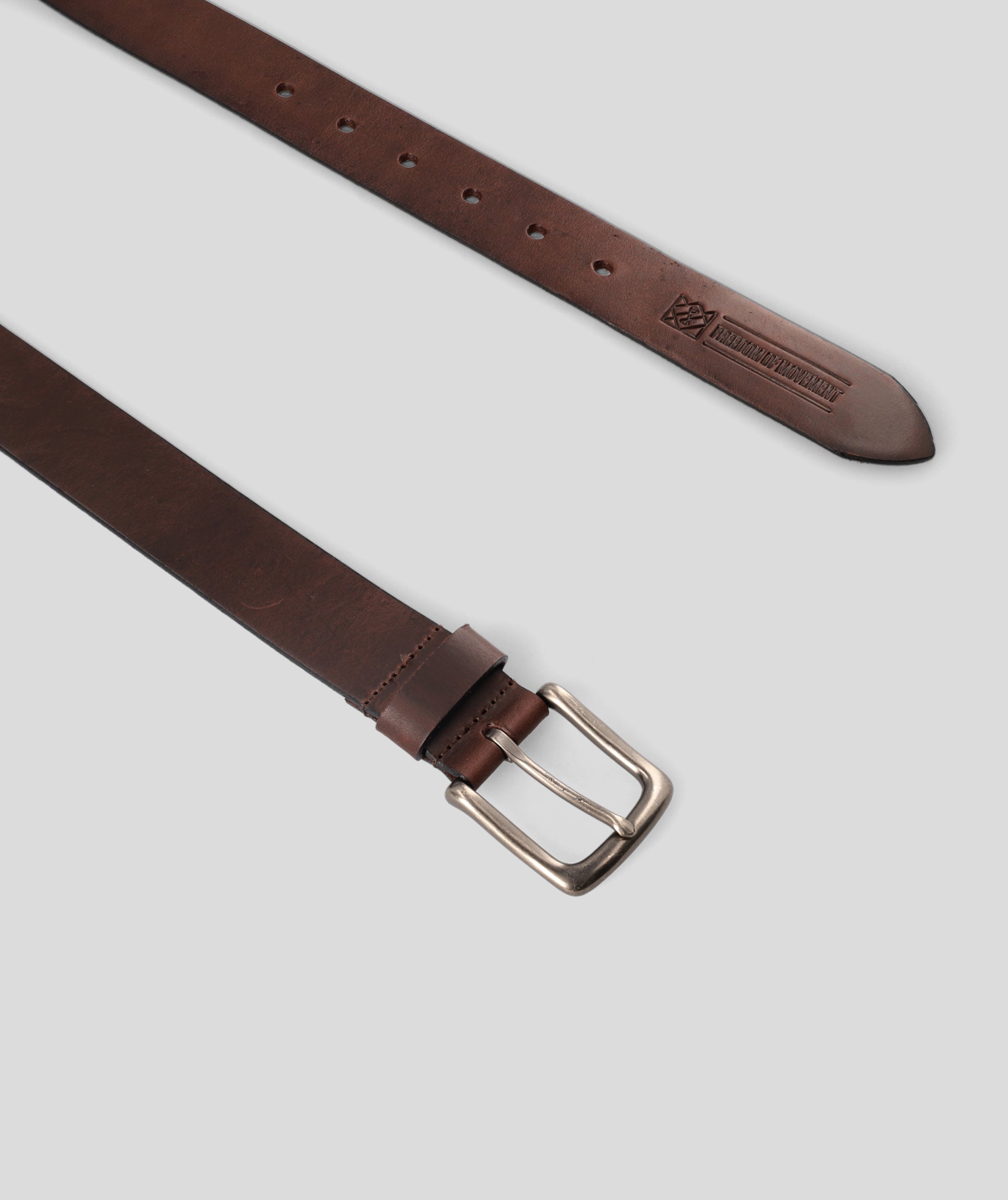 Mens Belt - Chocolate Brown Silver Buckle