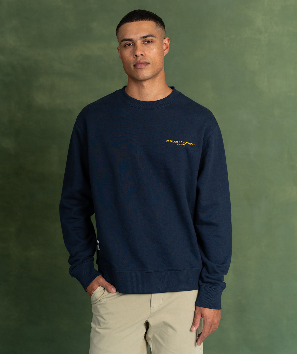 Mens Relaxed Crew Neck Sweat - Navy