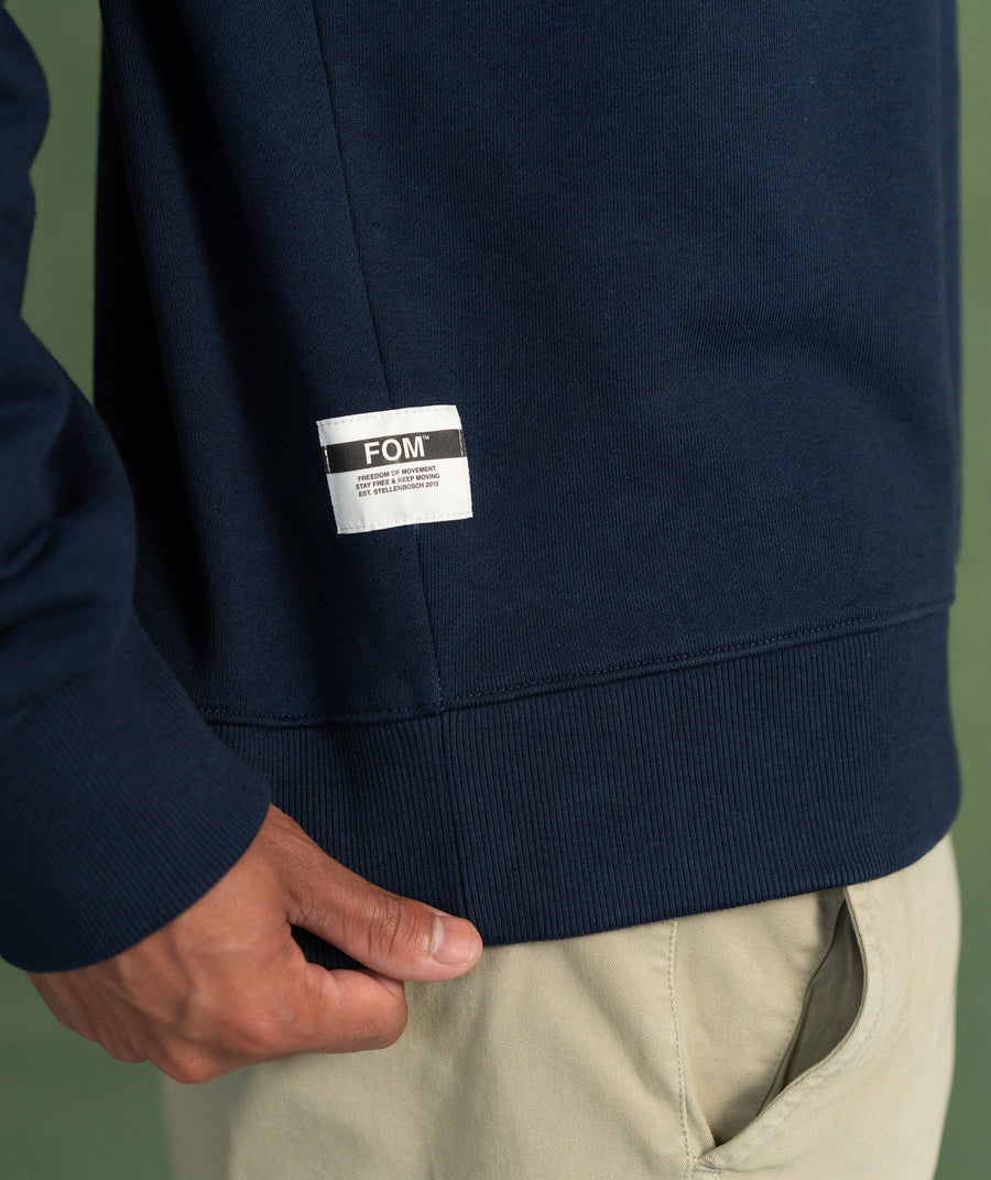 Mens Relaxed Crew Neck Sweat - Navy
