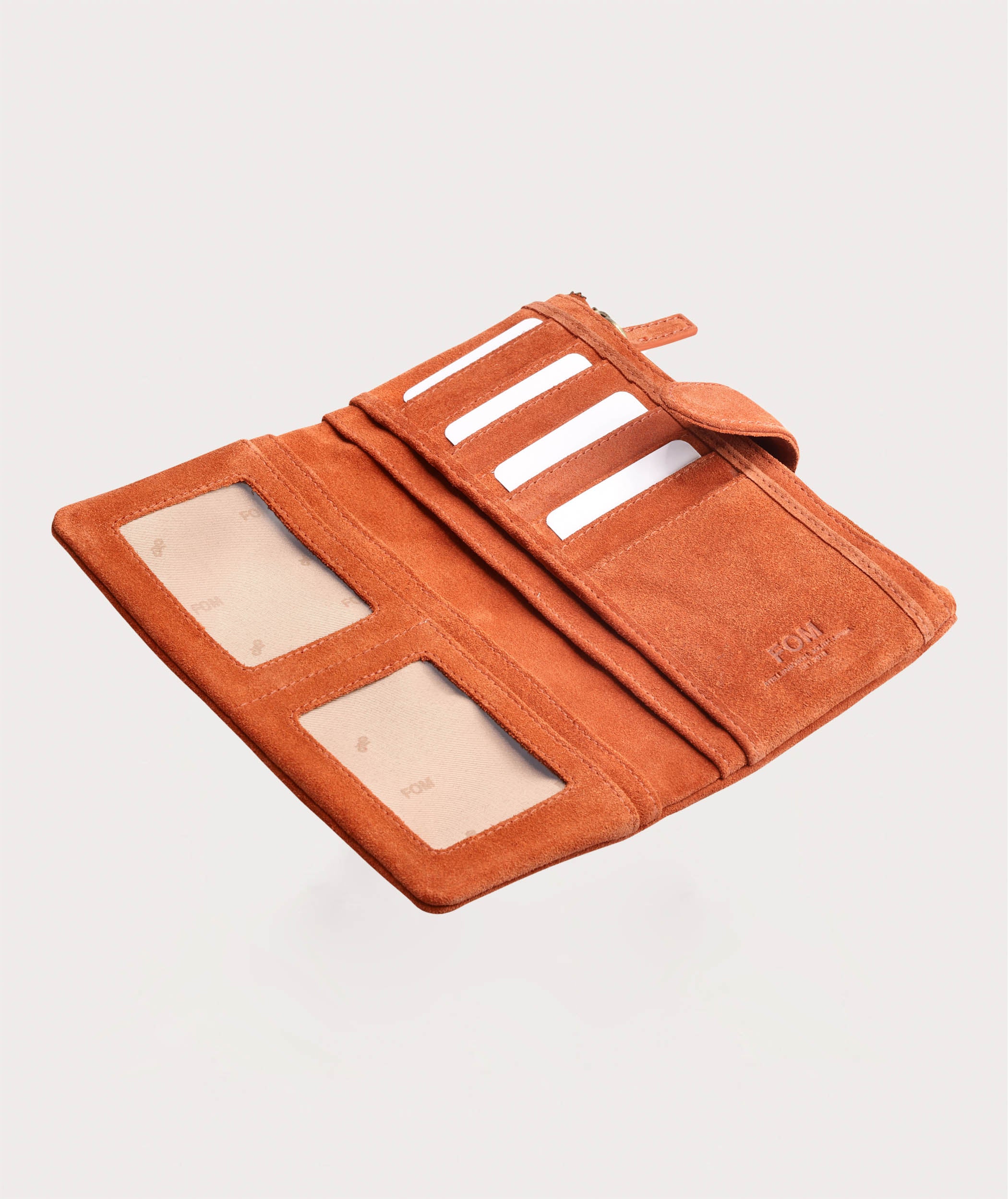 Ladies Clip Wallet - Rust Suede