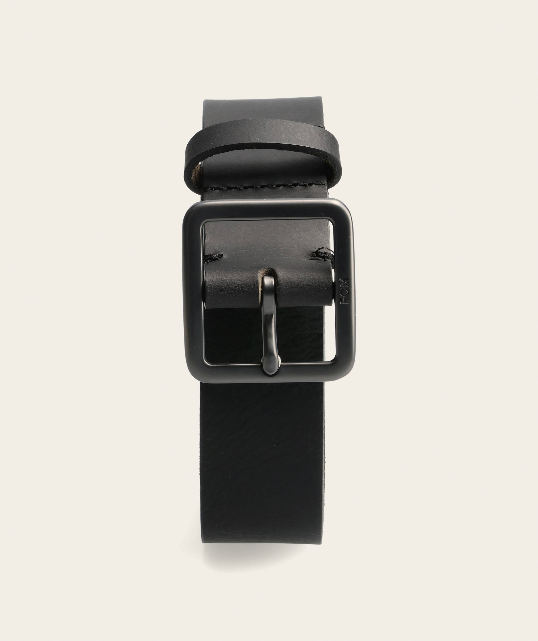 Mens Belt - Black/ Brushed Gunmetal Buckle