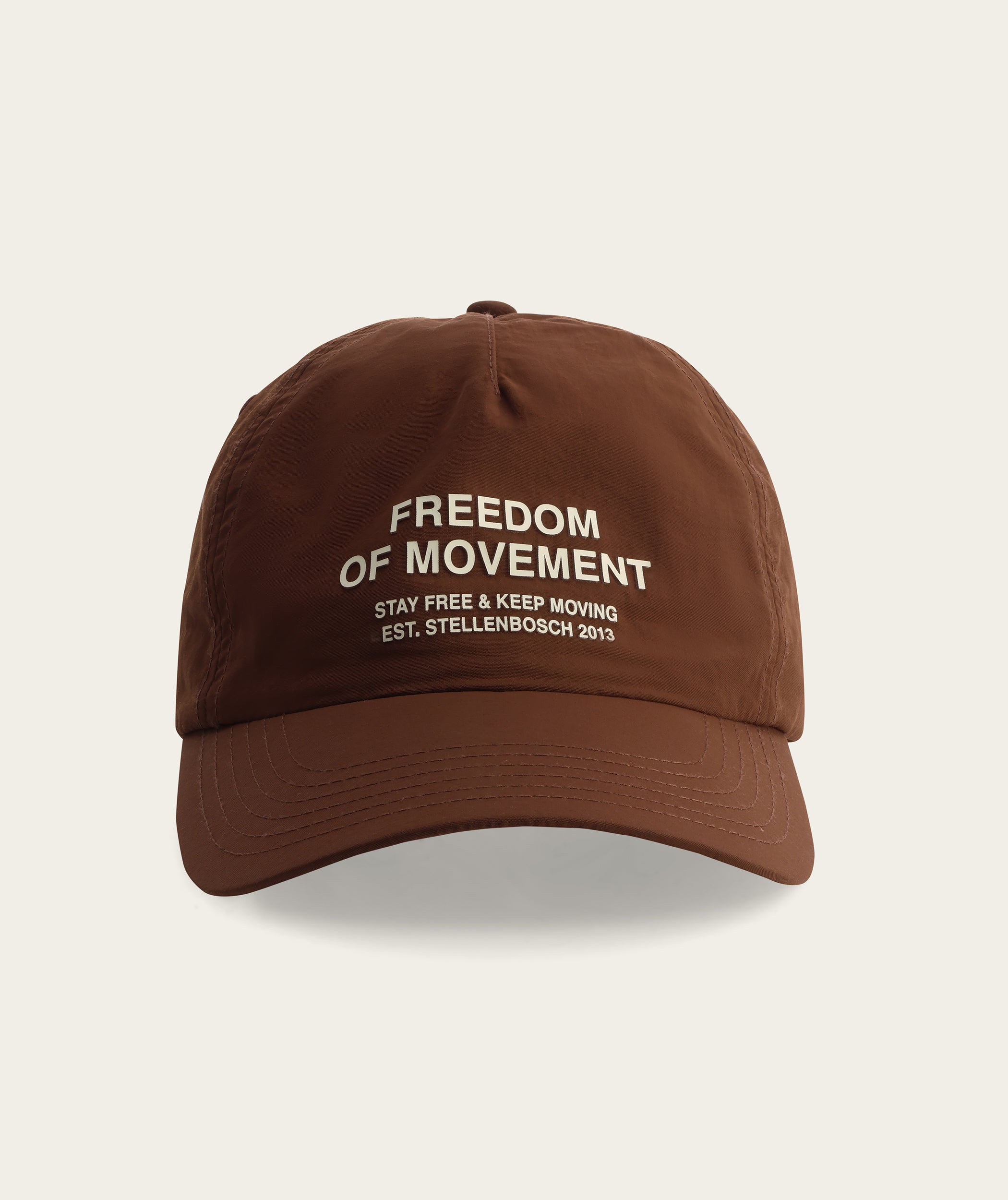 Unstructured 5 Panel Nylon Cap - Chocolate