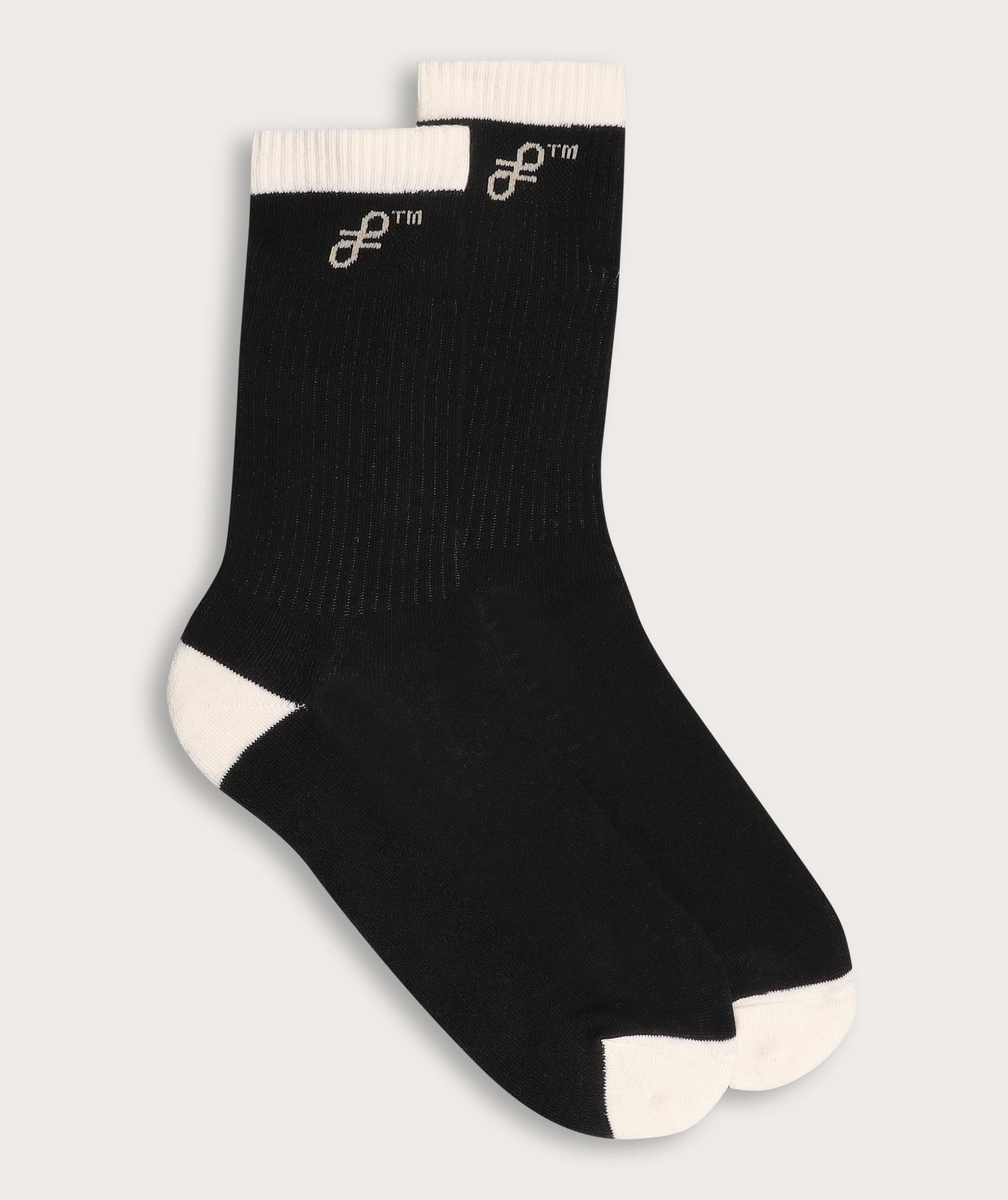 Socks FOM Active - Black/ Off-White Knot (Size 4-7)