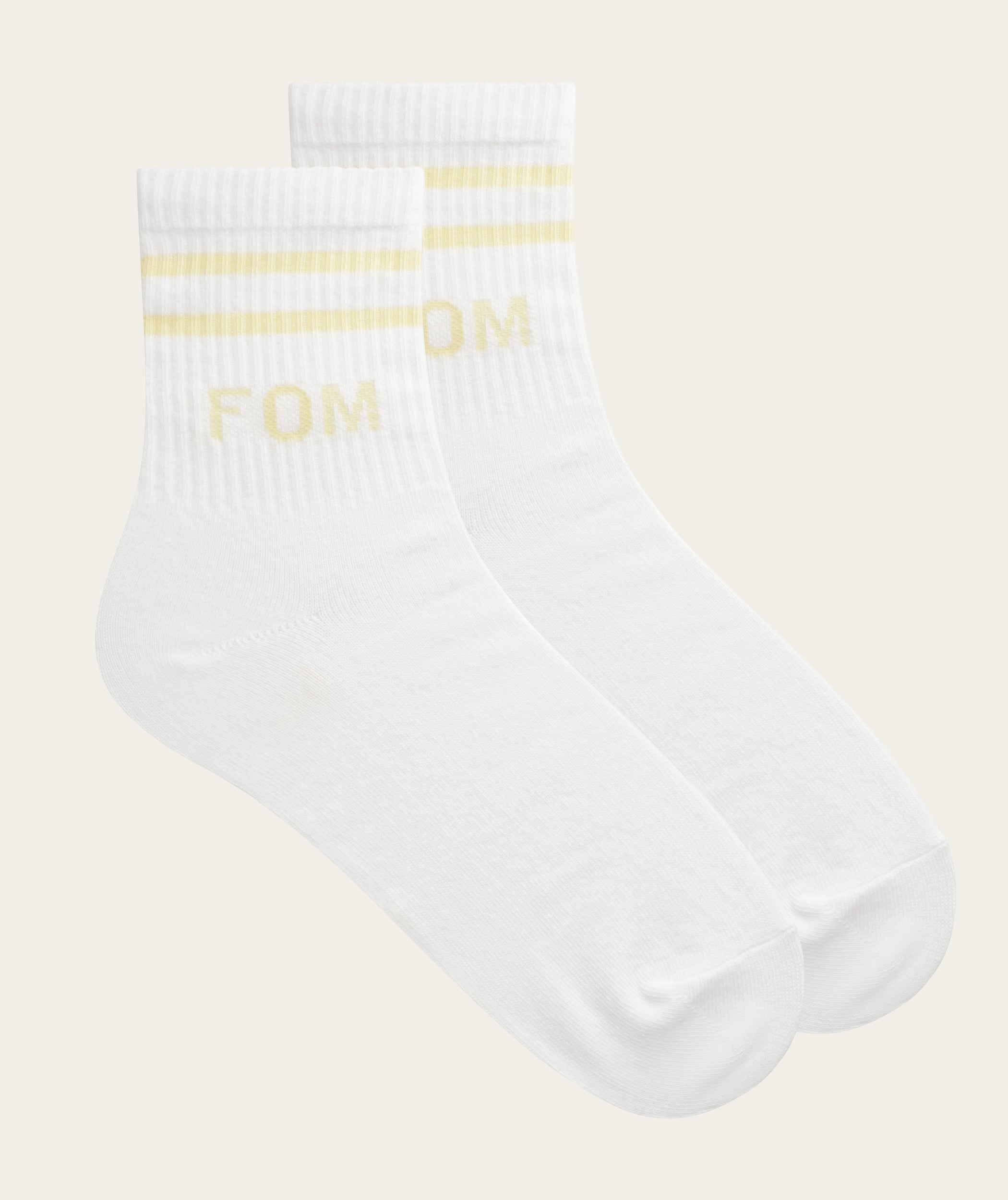 Lds: Active Sock - White/ Yellow FOM Stripes