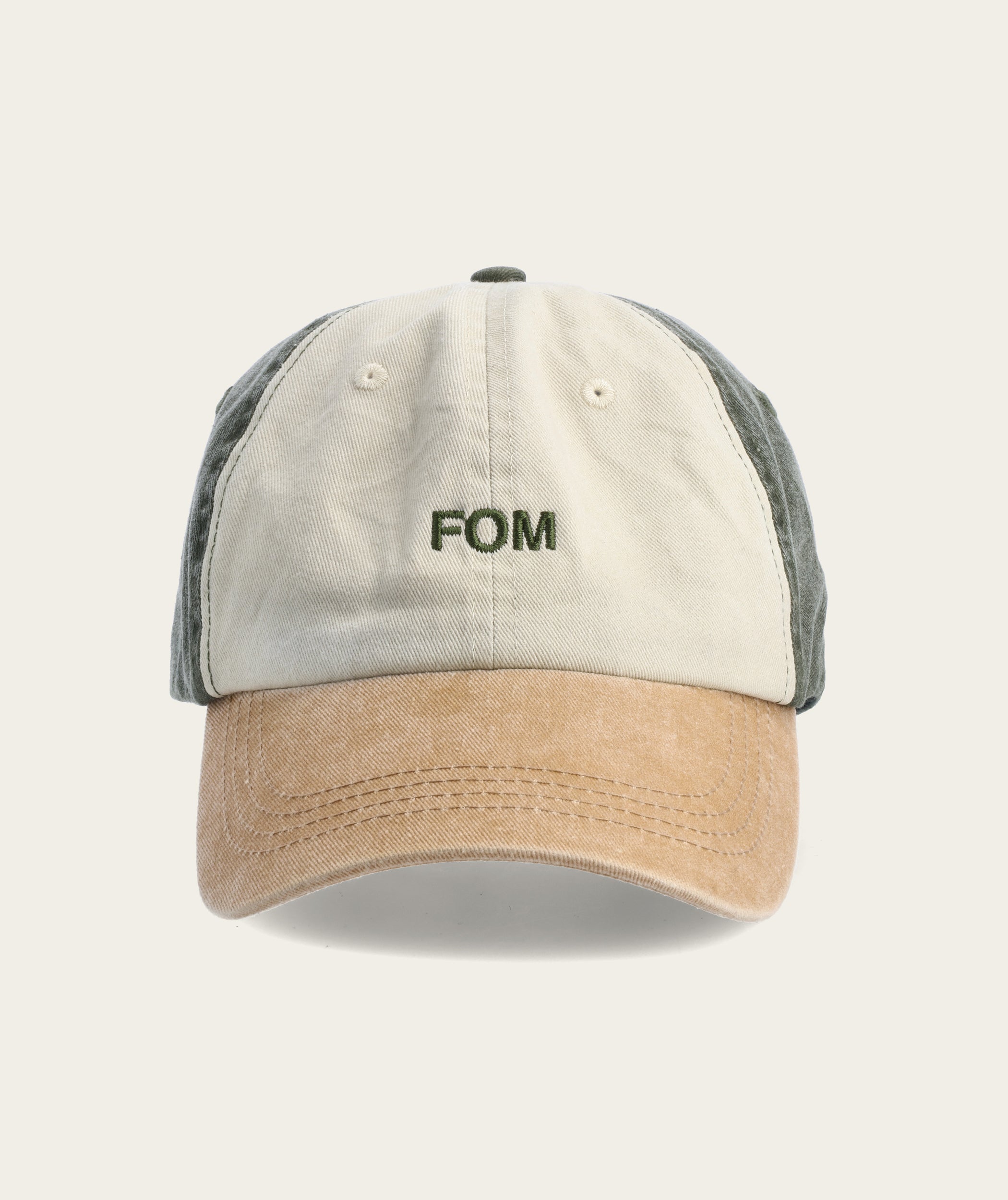 FOM Dad Cap - Washed Olive/ Sand/ Ecru