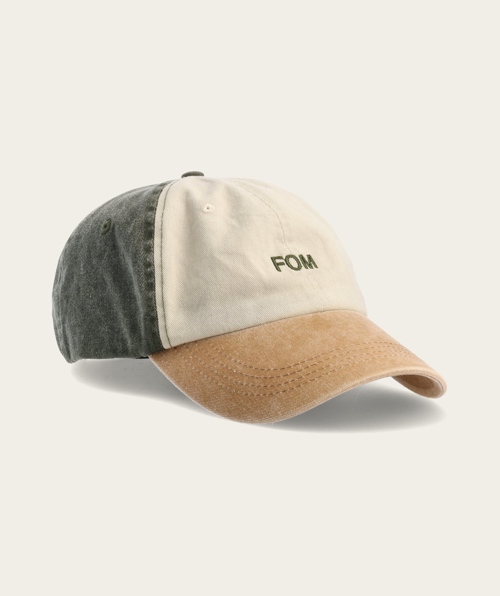 FOM Dad Cap - Washed Olive/ Sand/ Ecru