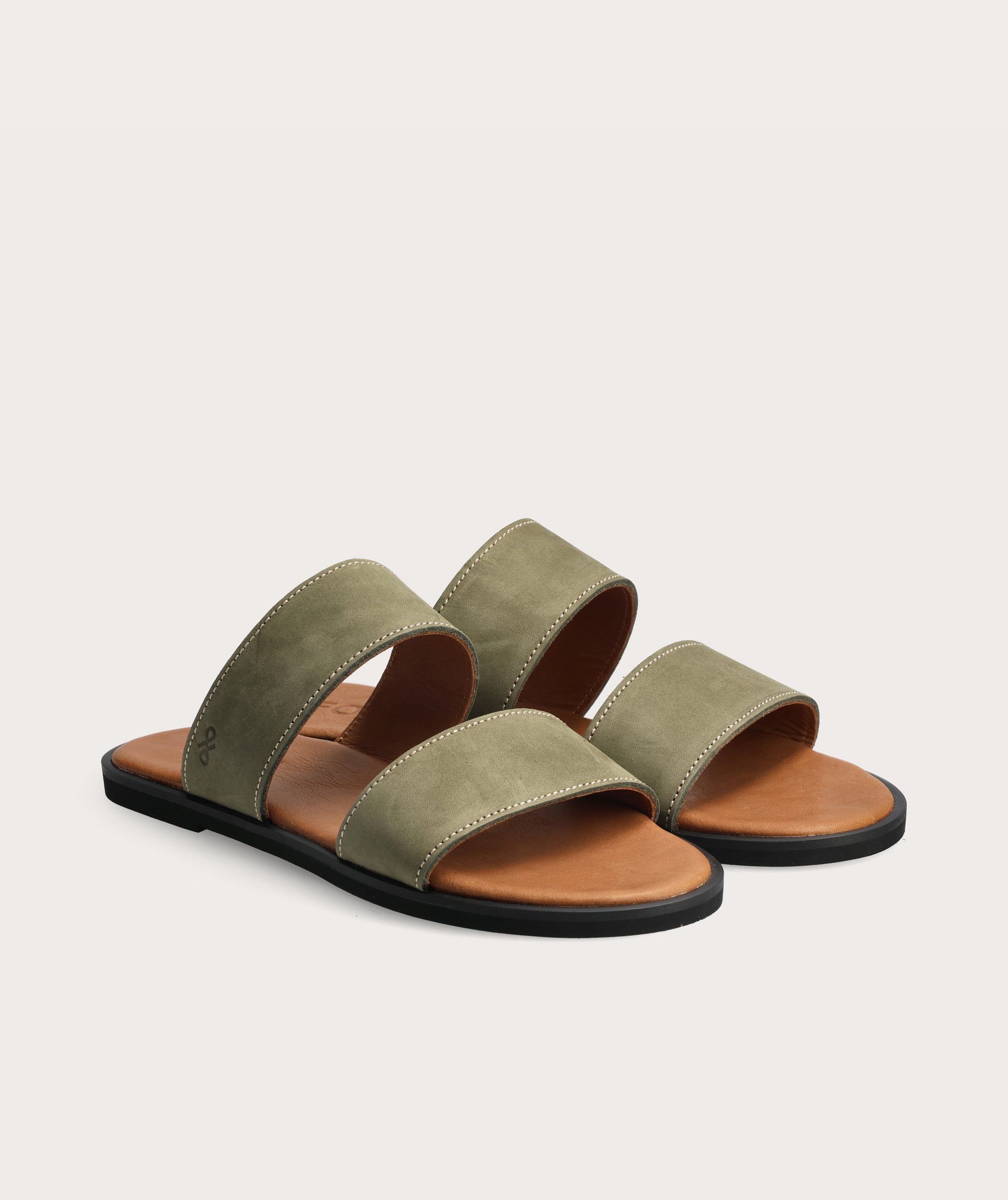 Double Strap Slide - Olive