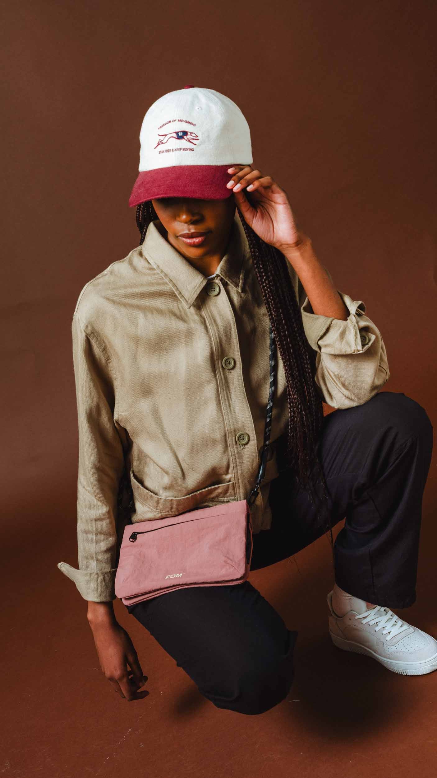 FOM Dad Cap Windhond - Burgundy & Ecru