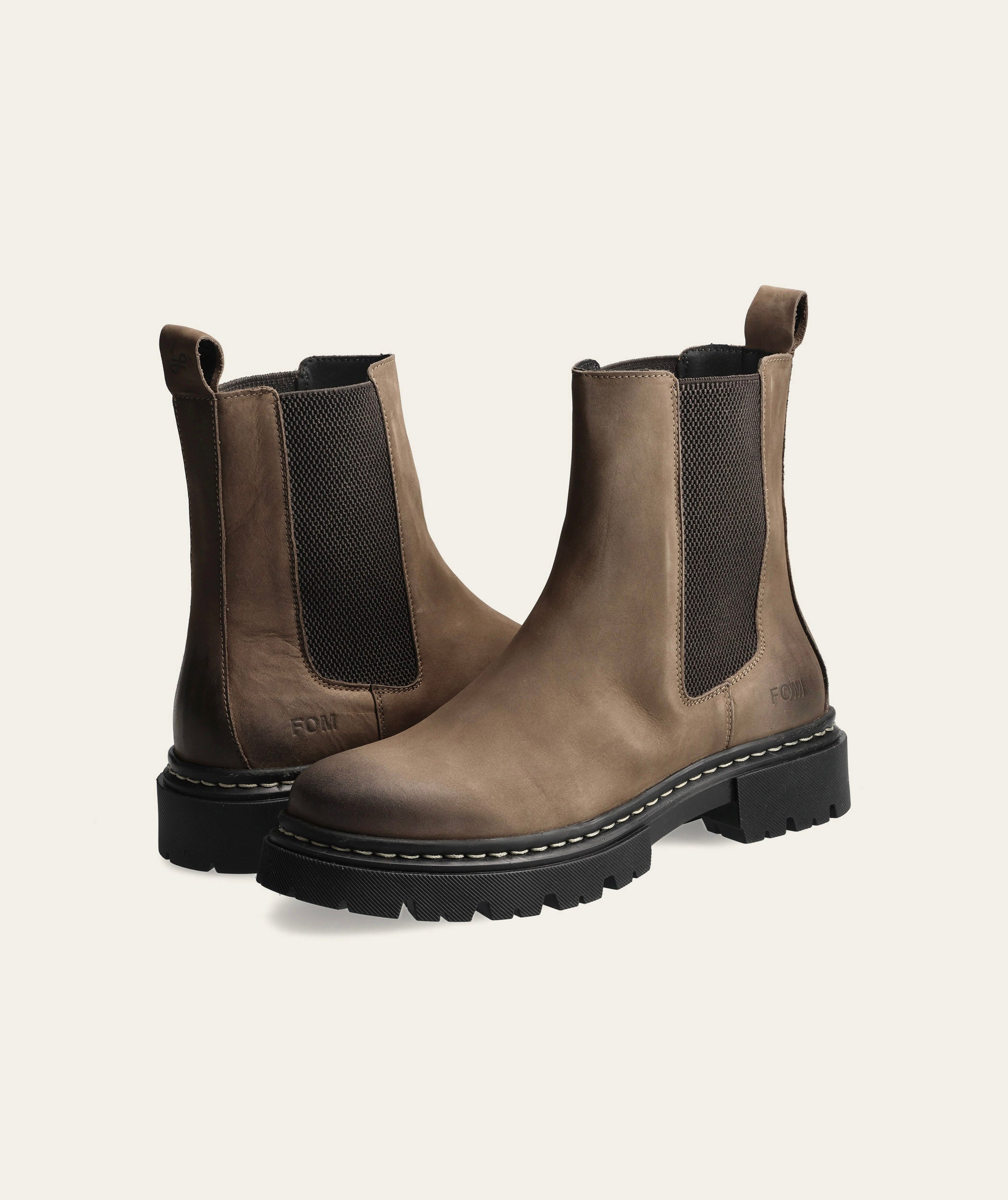 Ladies Leather Chelsea Boot - Taupe