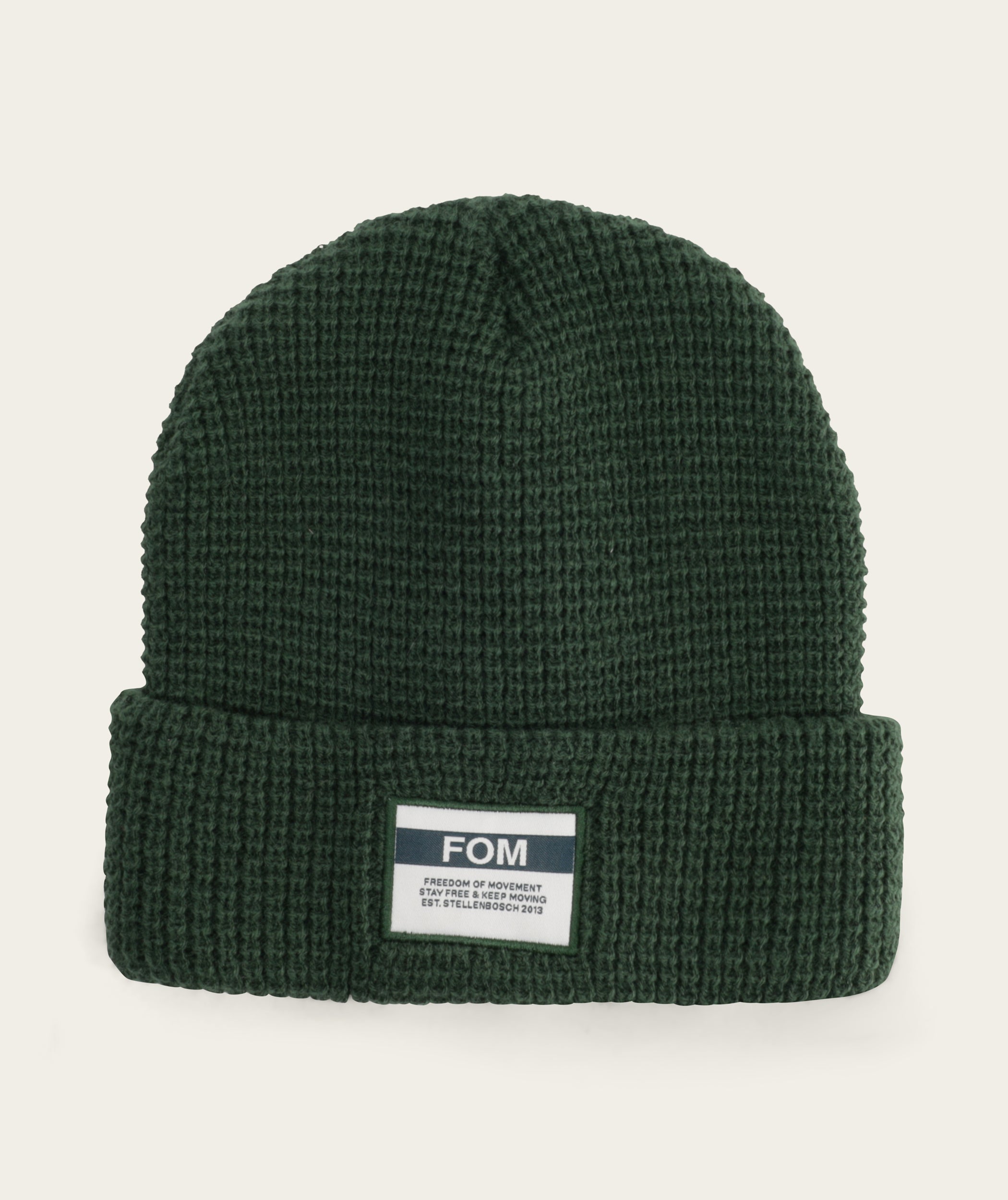 Waffle Knit Beanie - Forest Green