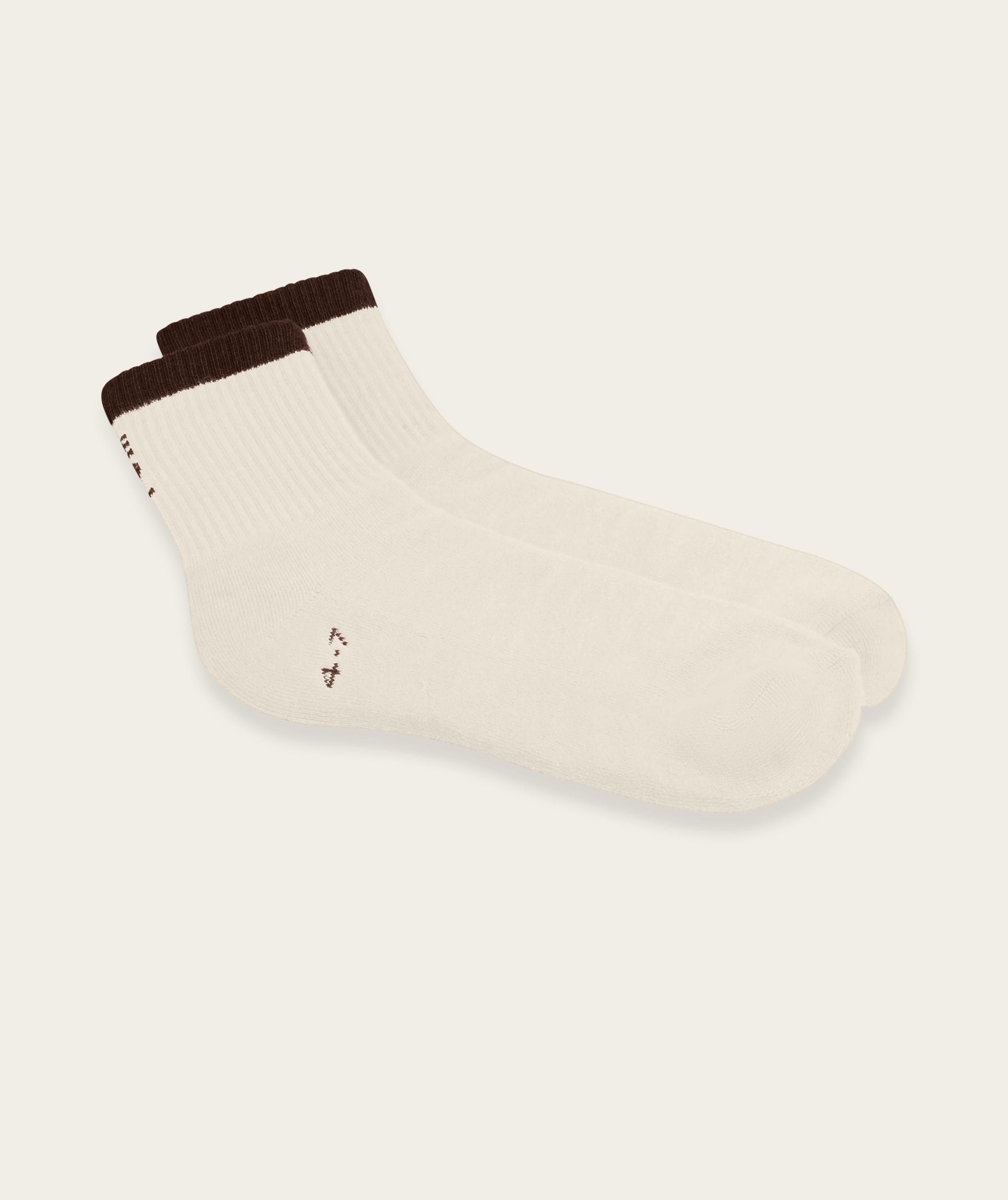 Ladies Socks Active - Stone/ Off-White Stripes (Size 4-7)