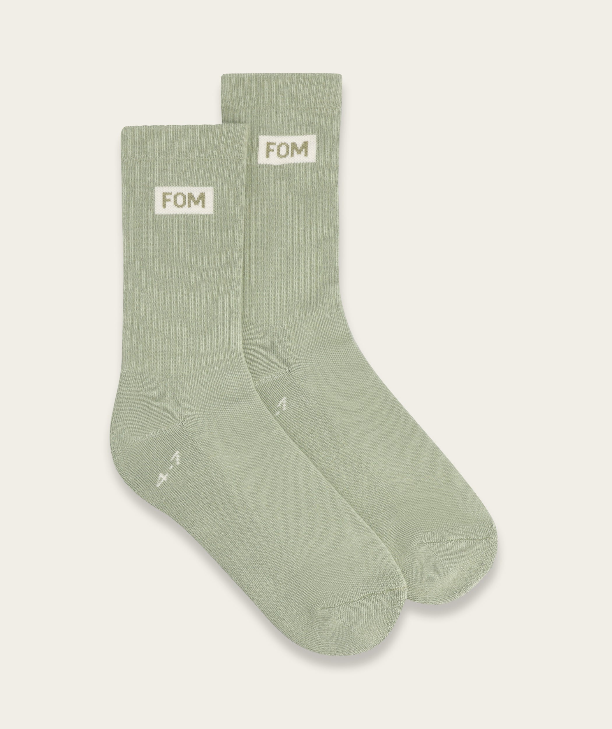Socks Crew - Light Sage/ Off-White (Size 4-7)