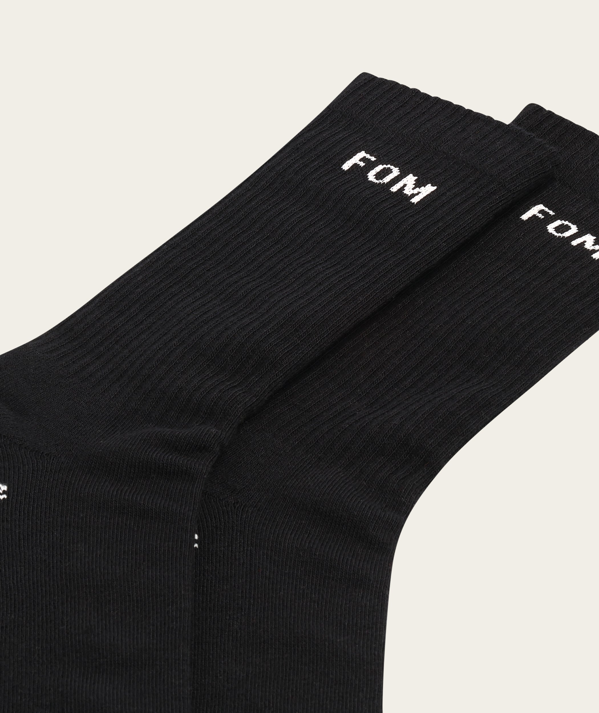 FOM Socks Crew Twin Pack - Off-White & Charcoal (Size 8-12)