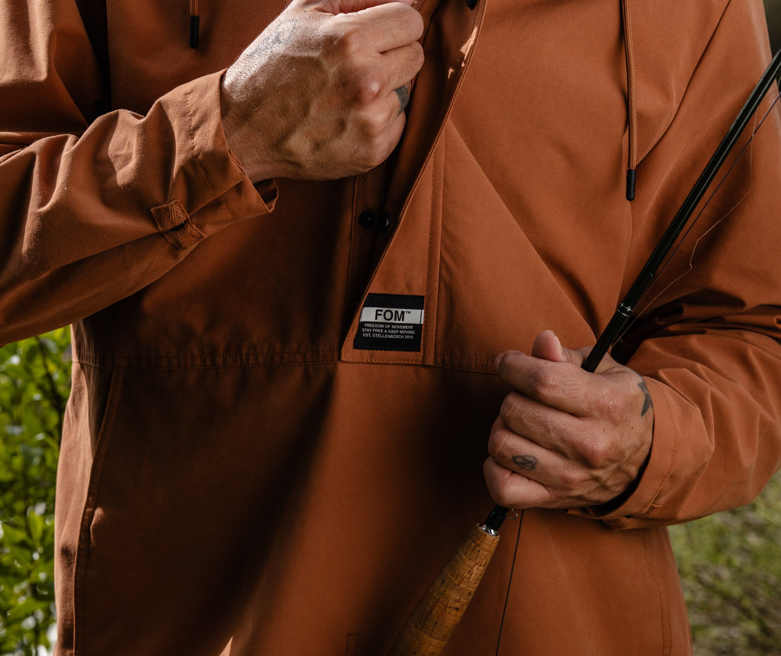 Mens Cotton Blend Anorak - Clay
