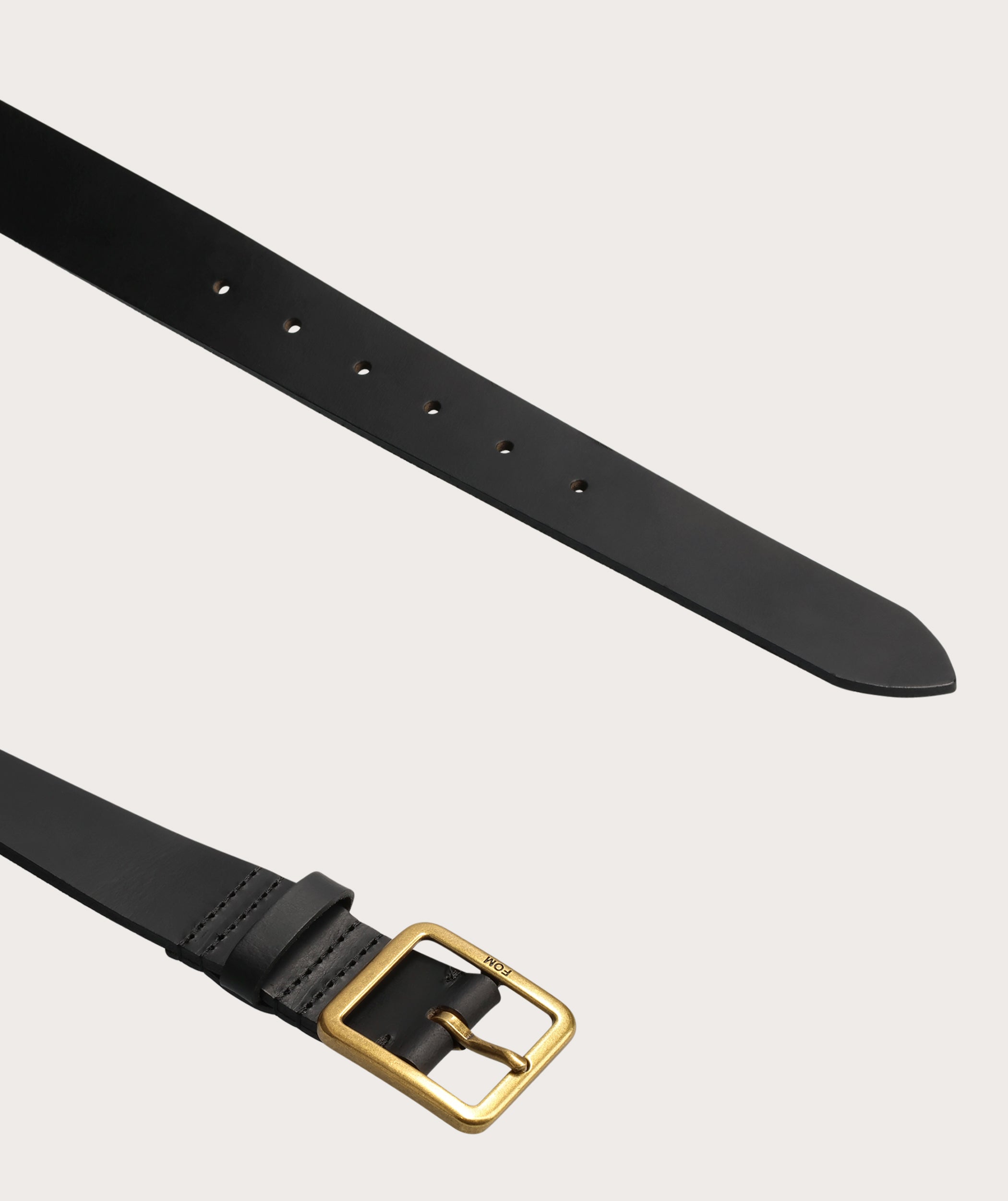 Mens Belt - Black/ Brass Buckle