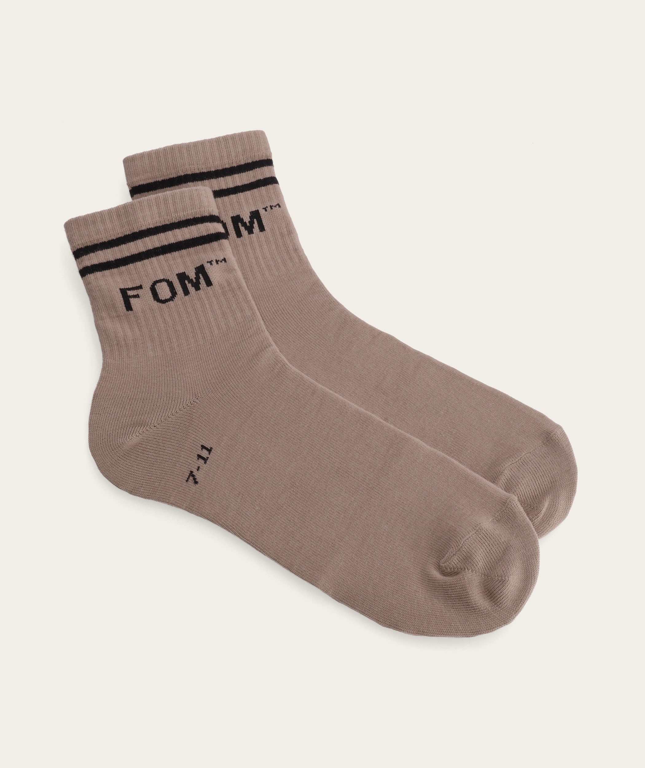 Socks FOM Active - Taupe/ Black Stripes (Size 7-11)
