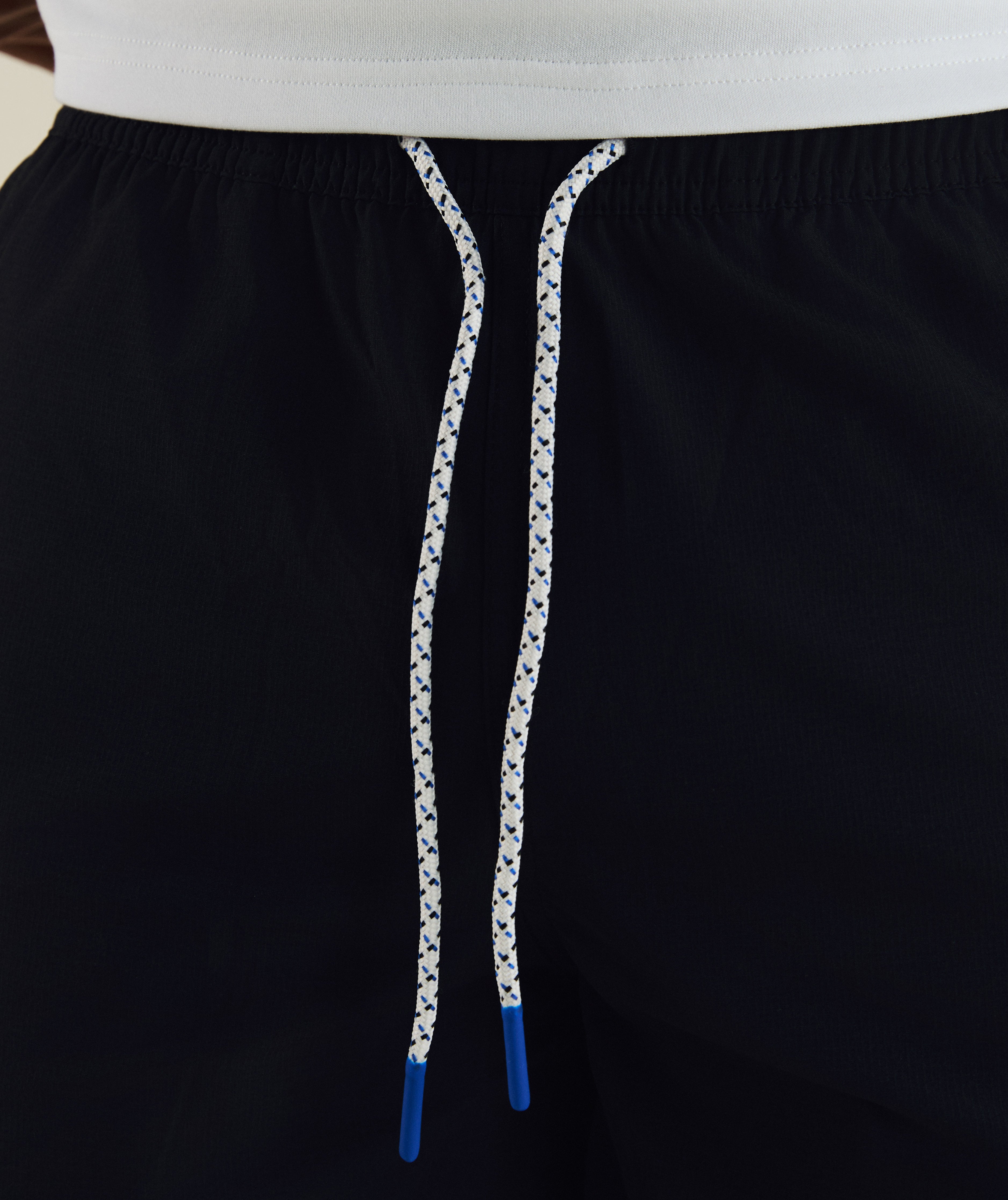 FOM FreeMotion micro ripstop shorts in black, on-model view