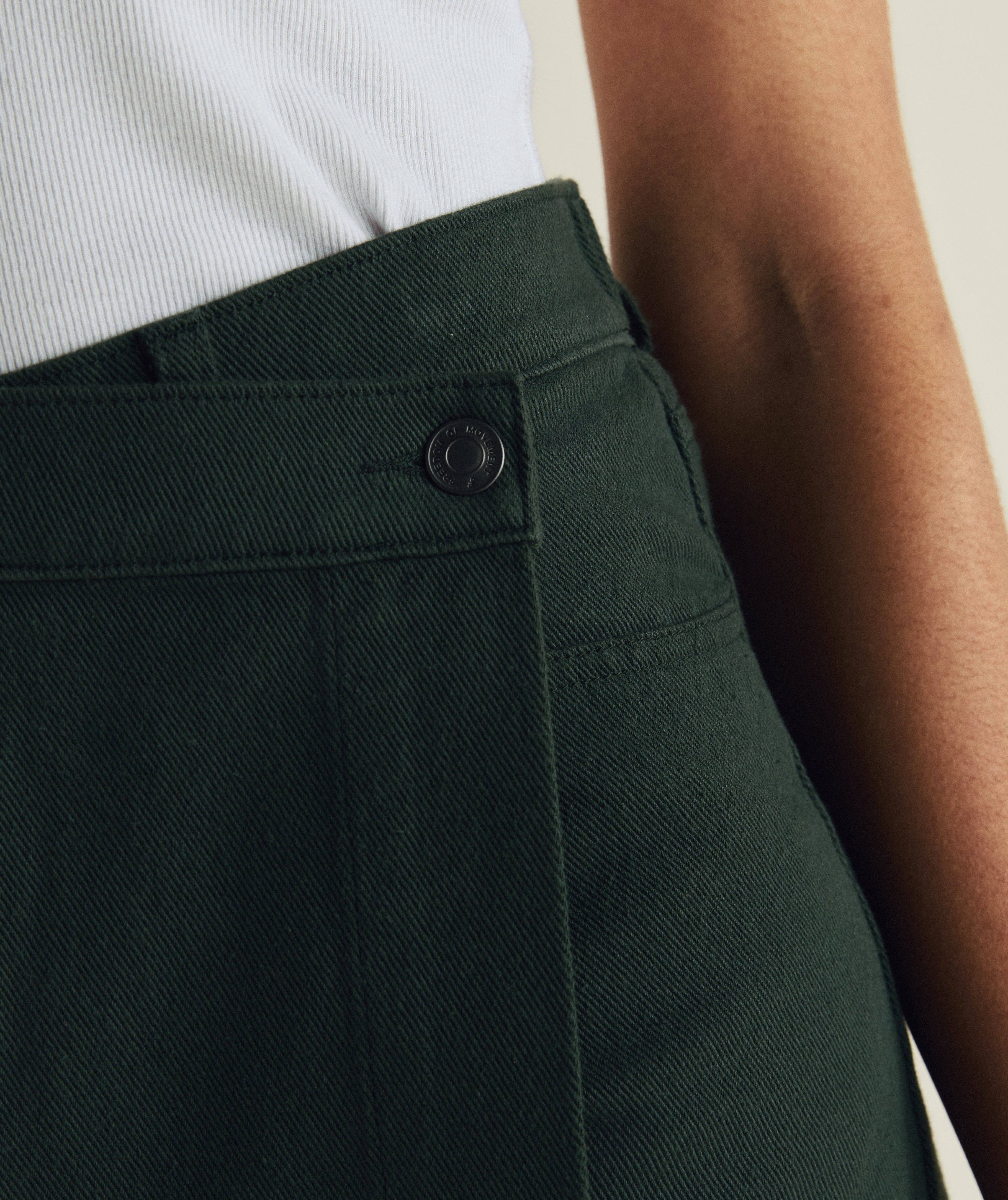 FOM ladies skort in dark green, on-model view