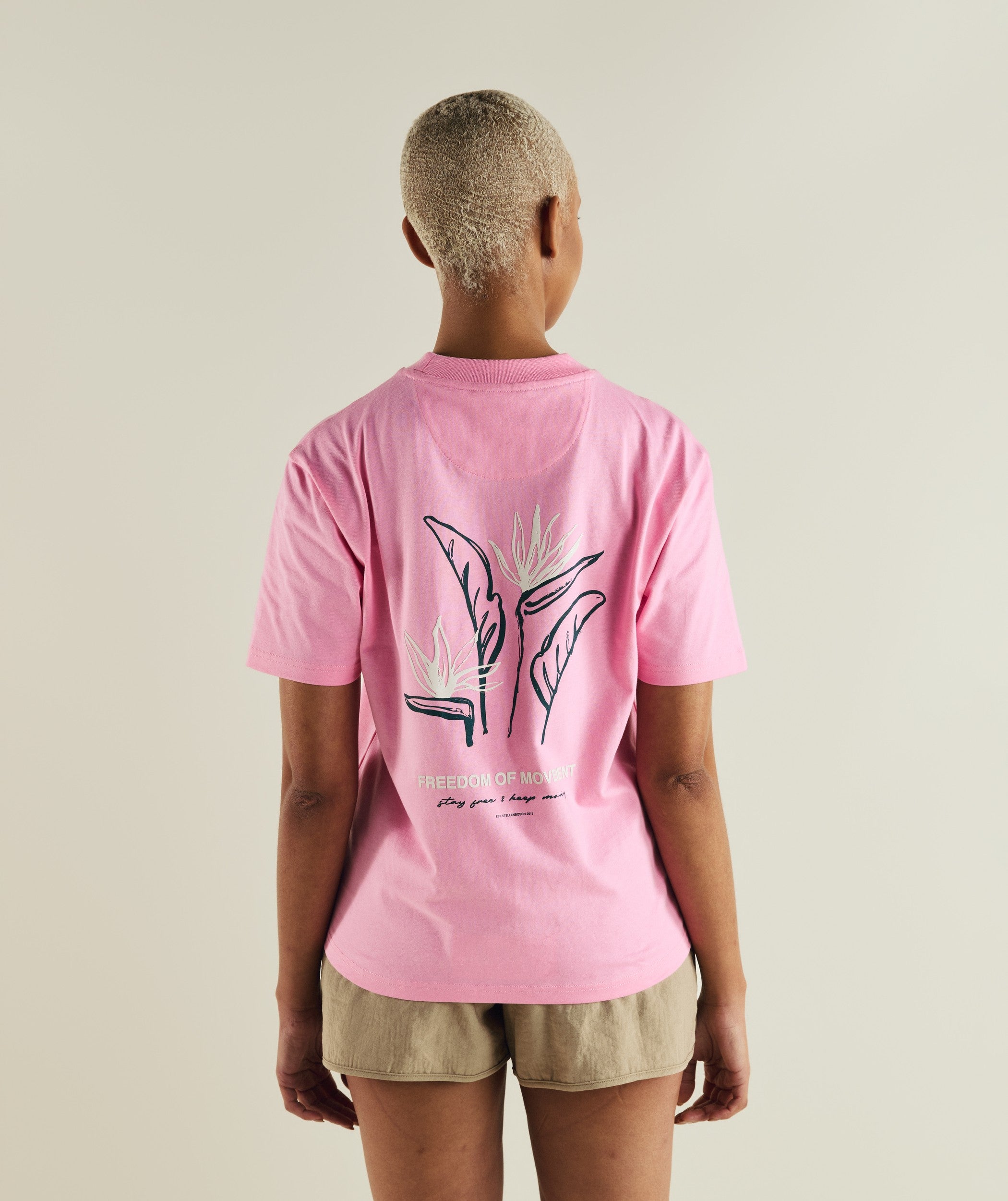 Ladies Flower Graphic Tee - Pink