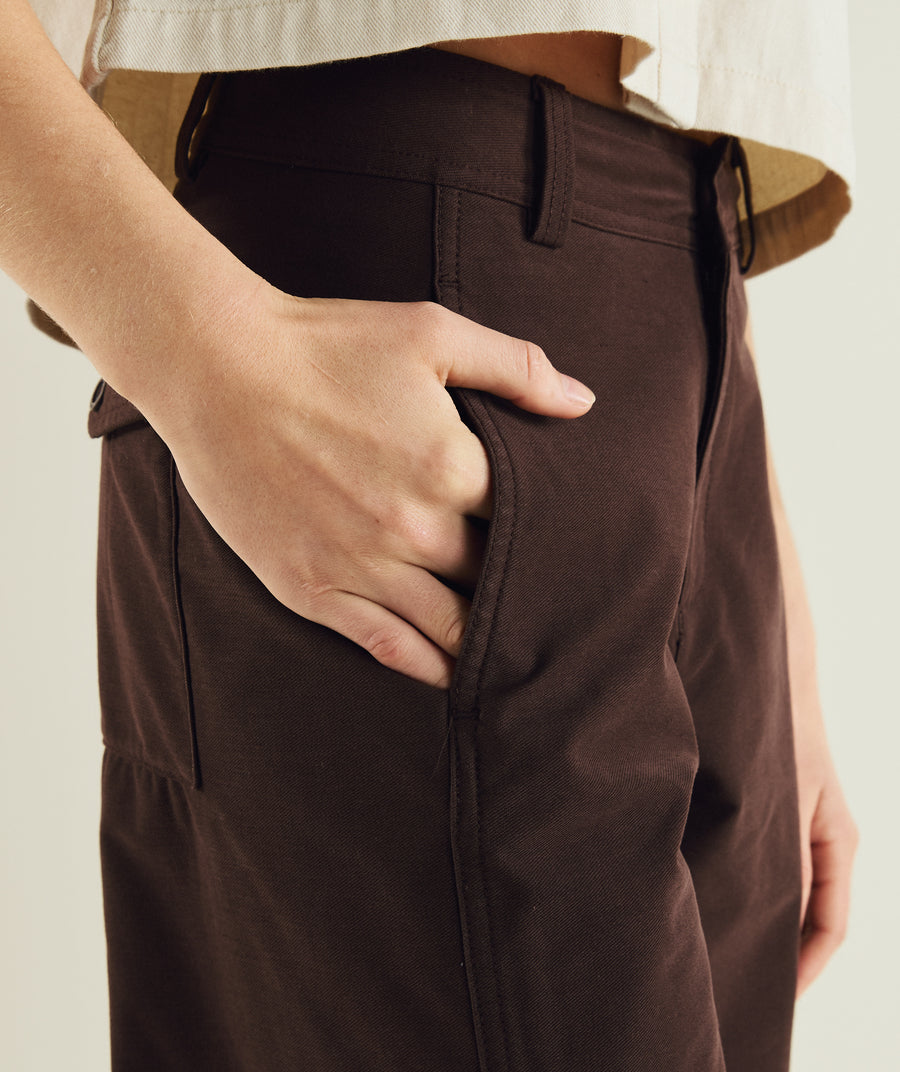 Ladies Barrel Pants - Chocolate